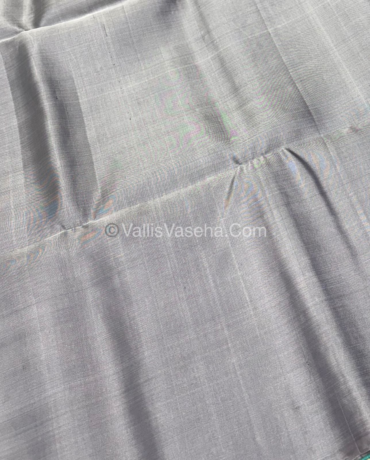 Pure Soft Silk Saree - Dupion Weaving - Blue & Grey Shade - VVPSS065