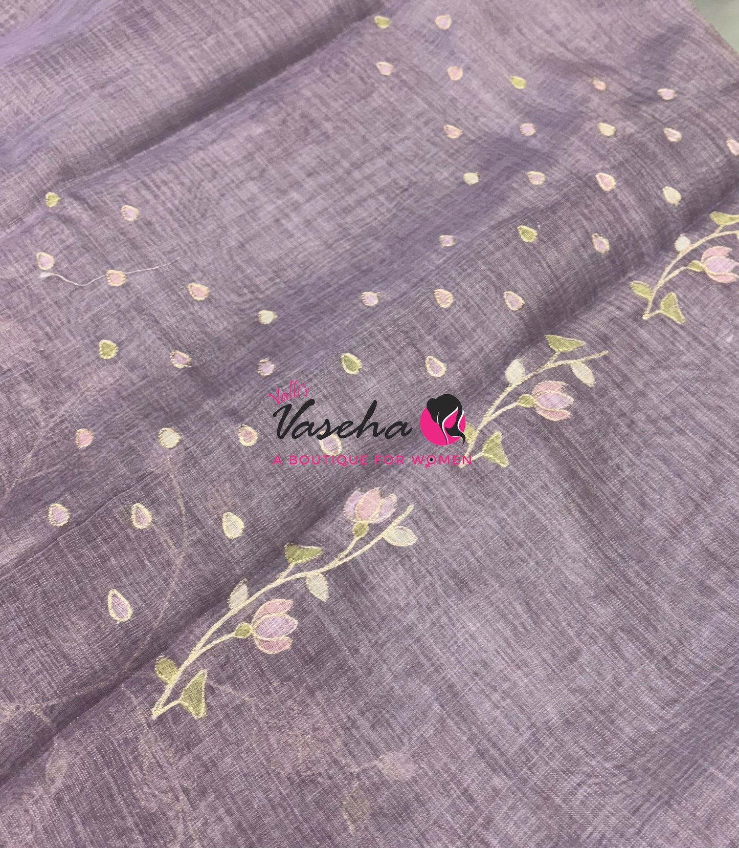 Linen Tissue Saree - Lavender Shade - VVLTS003