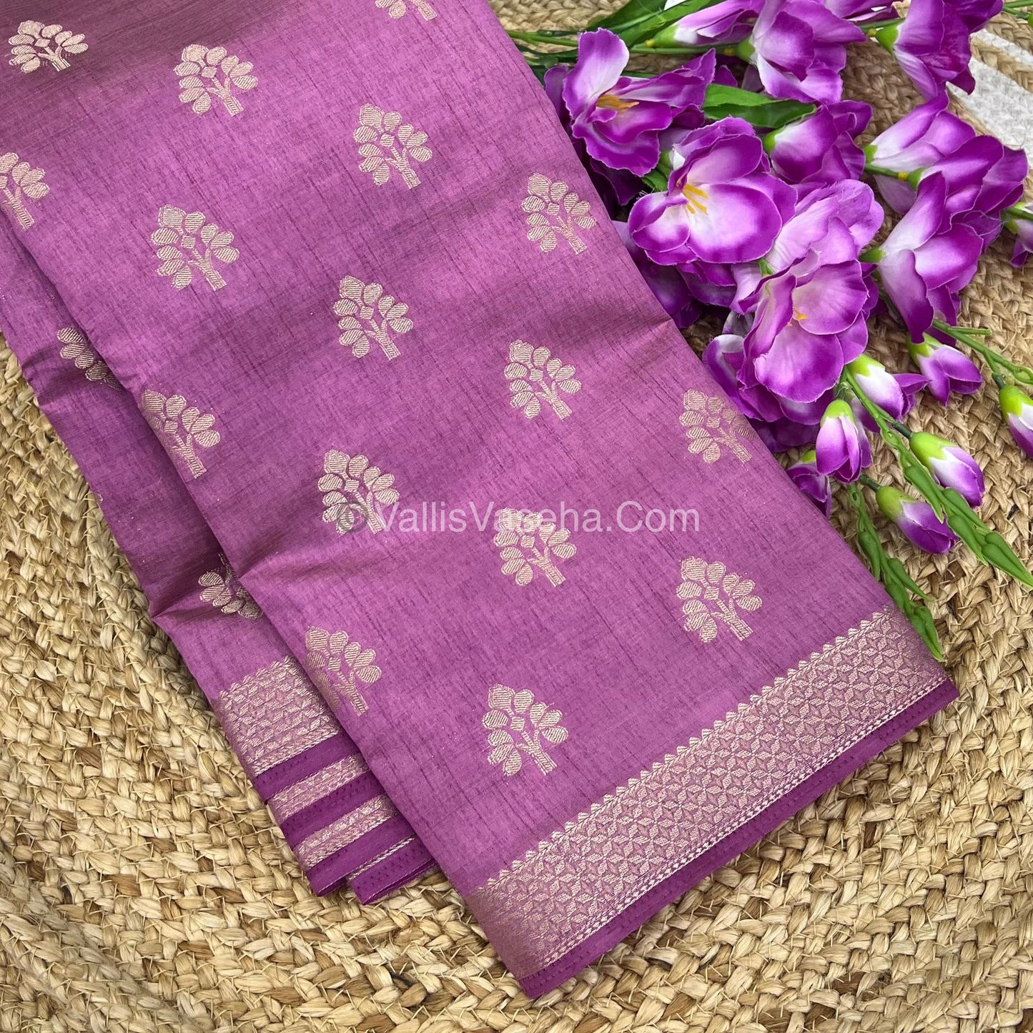 Semi Tussar Silk Saree - Onion Pink Shade - VVSTS009
