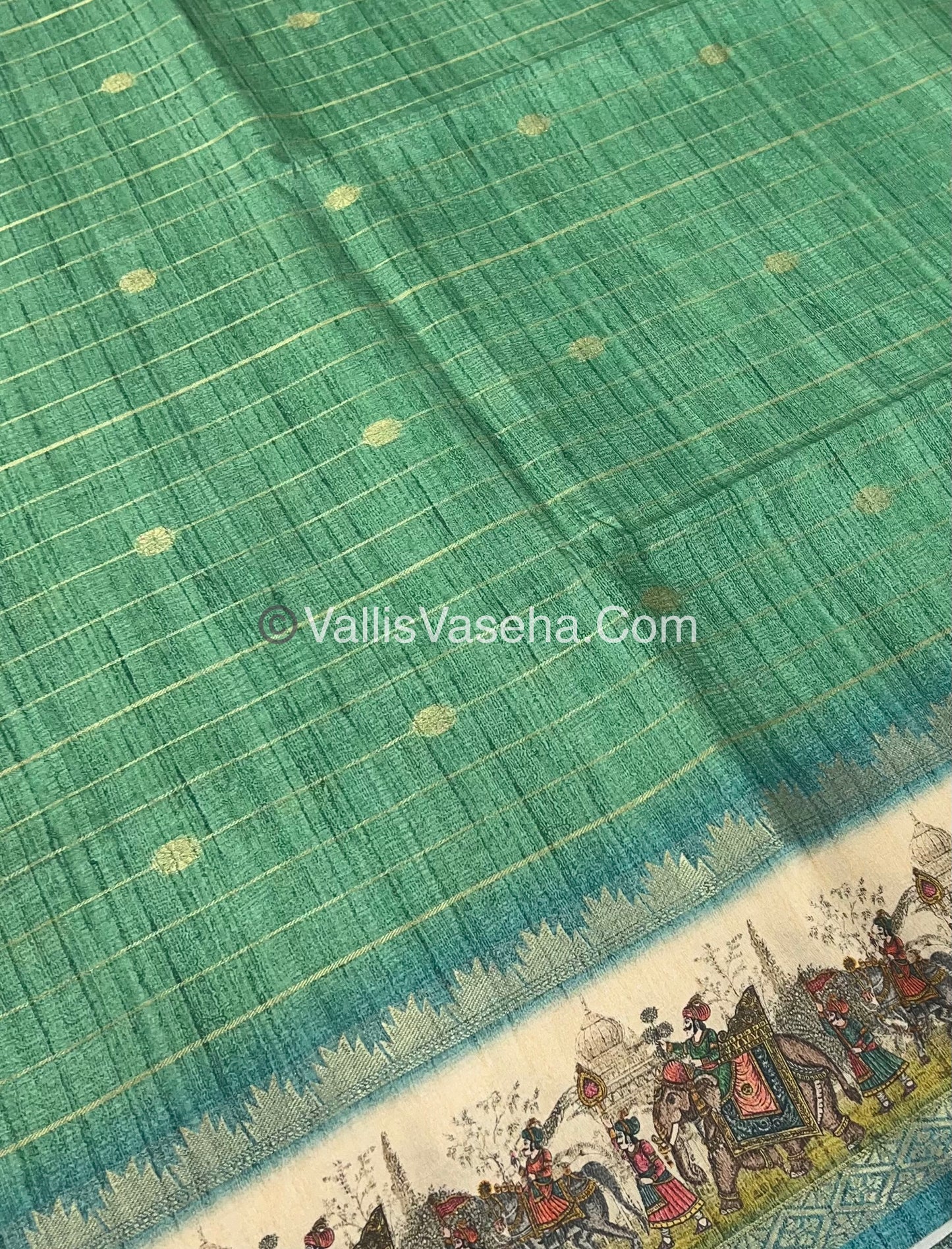 Semi Chanderi Saree - checks pattern - VVSCS004