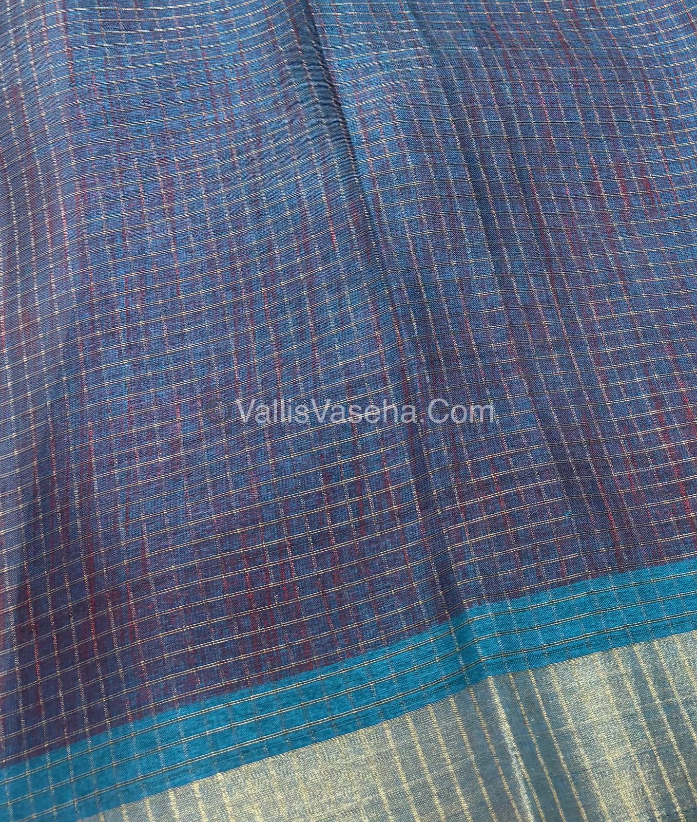 Light Weight Fancy Mixed Kota Cotton - Floral Design Printed Saree - Ramar Blue Shade - VVKPC002