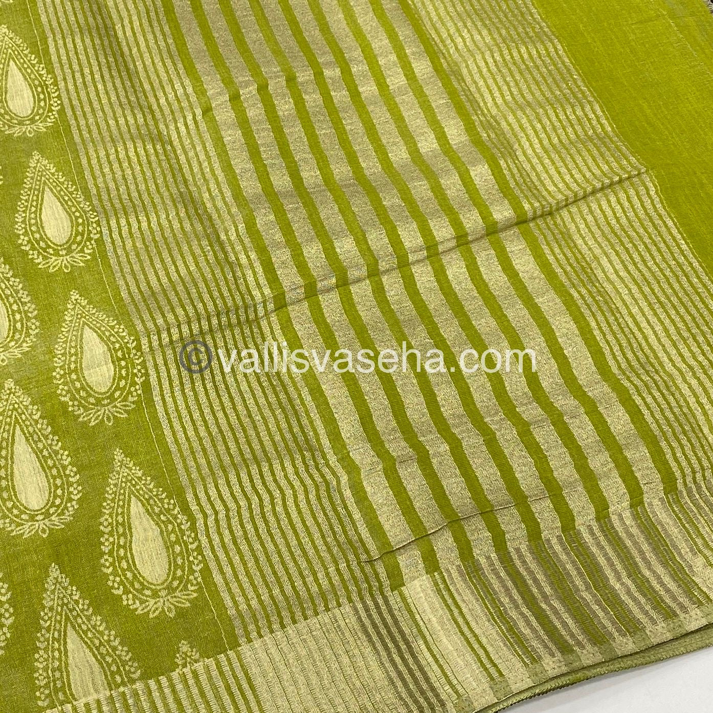 Semi Tussar Silk - Green Shade - VVSTS006