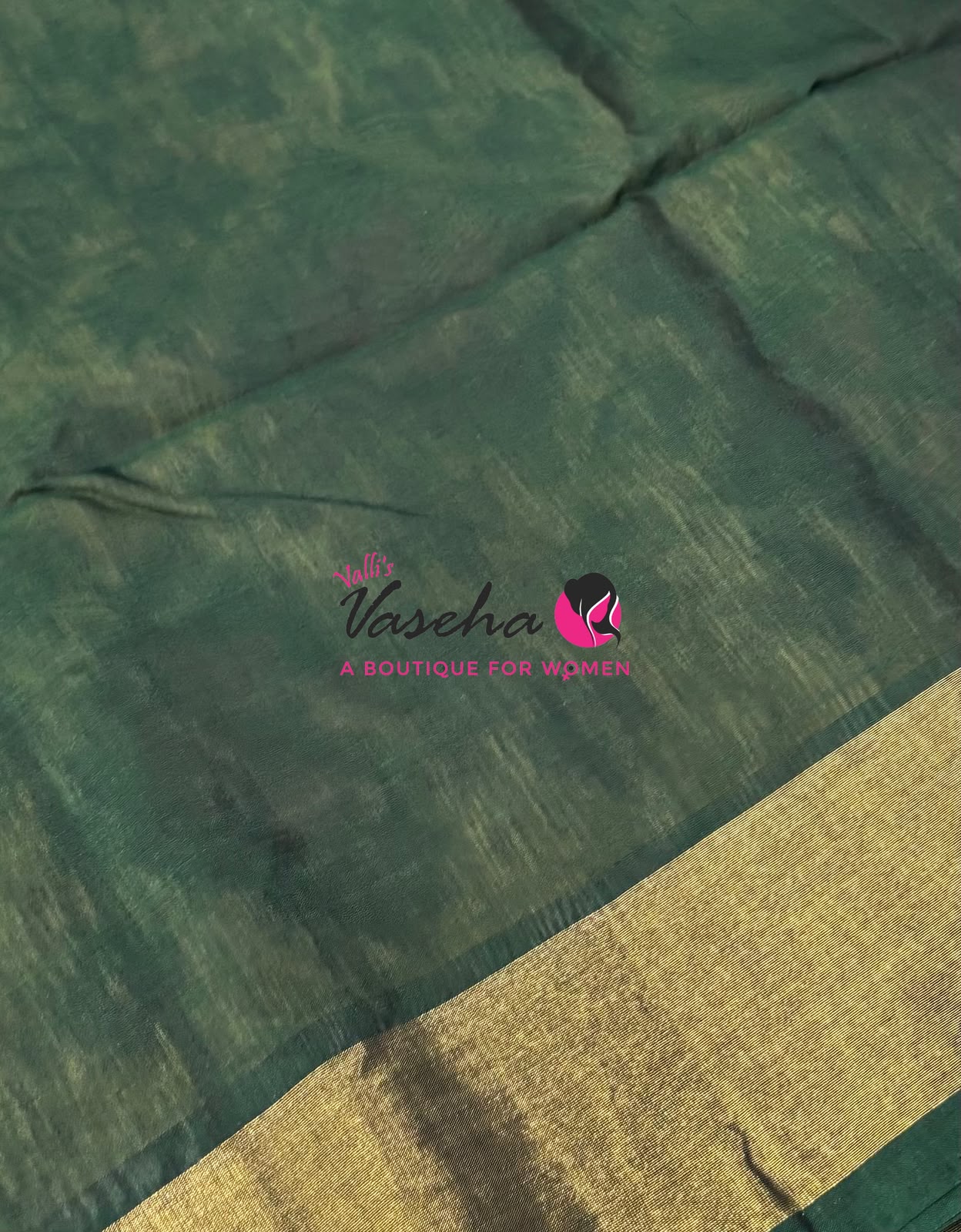 Pochampally Silk Cotton Saree - Sandal & Green Shade - VVPPS001