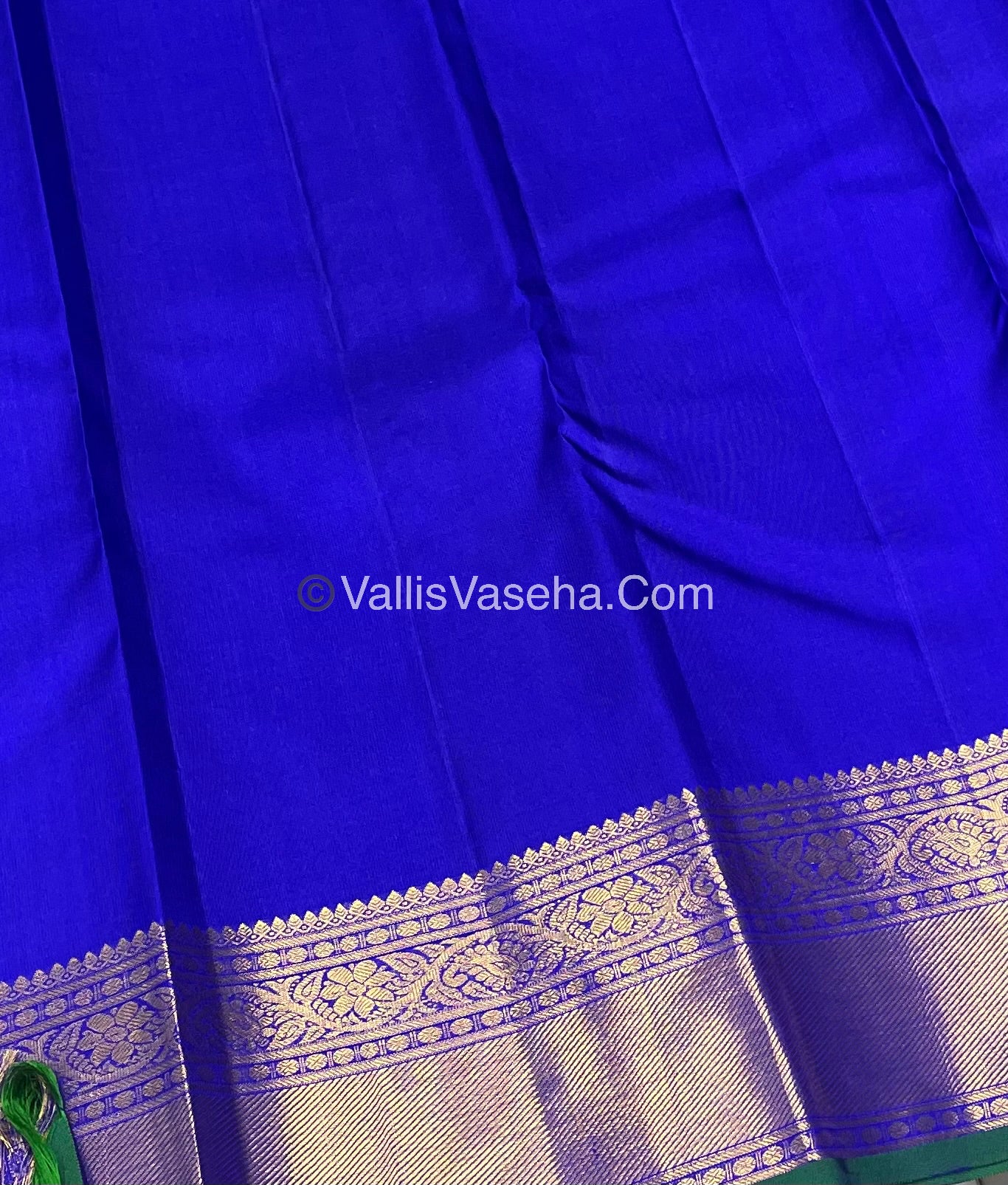 Pure Kanchipuram Silk Saree - Double Tone Bluish Green & Blue Combo - VVPS014