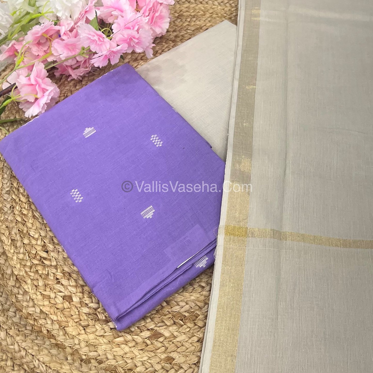 Salwar Material - Pure Cotton - Jacquard Design Set - VVUSM008