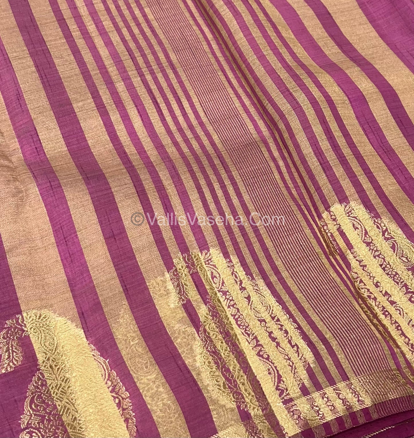 Semi Tussar Silk - Small Mango - Onion Pink Shade - VVSTS002