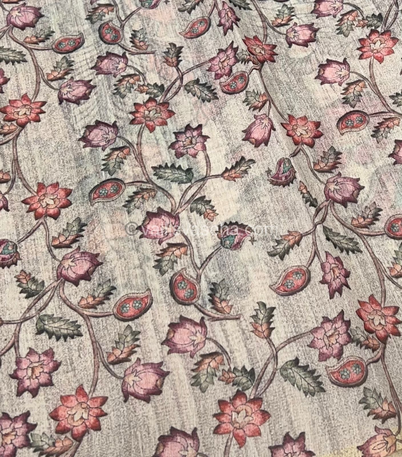 Semi Chanderi Saree - Digital Printed - VVSCD001