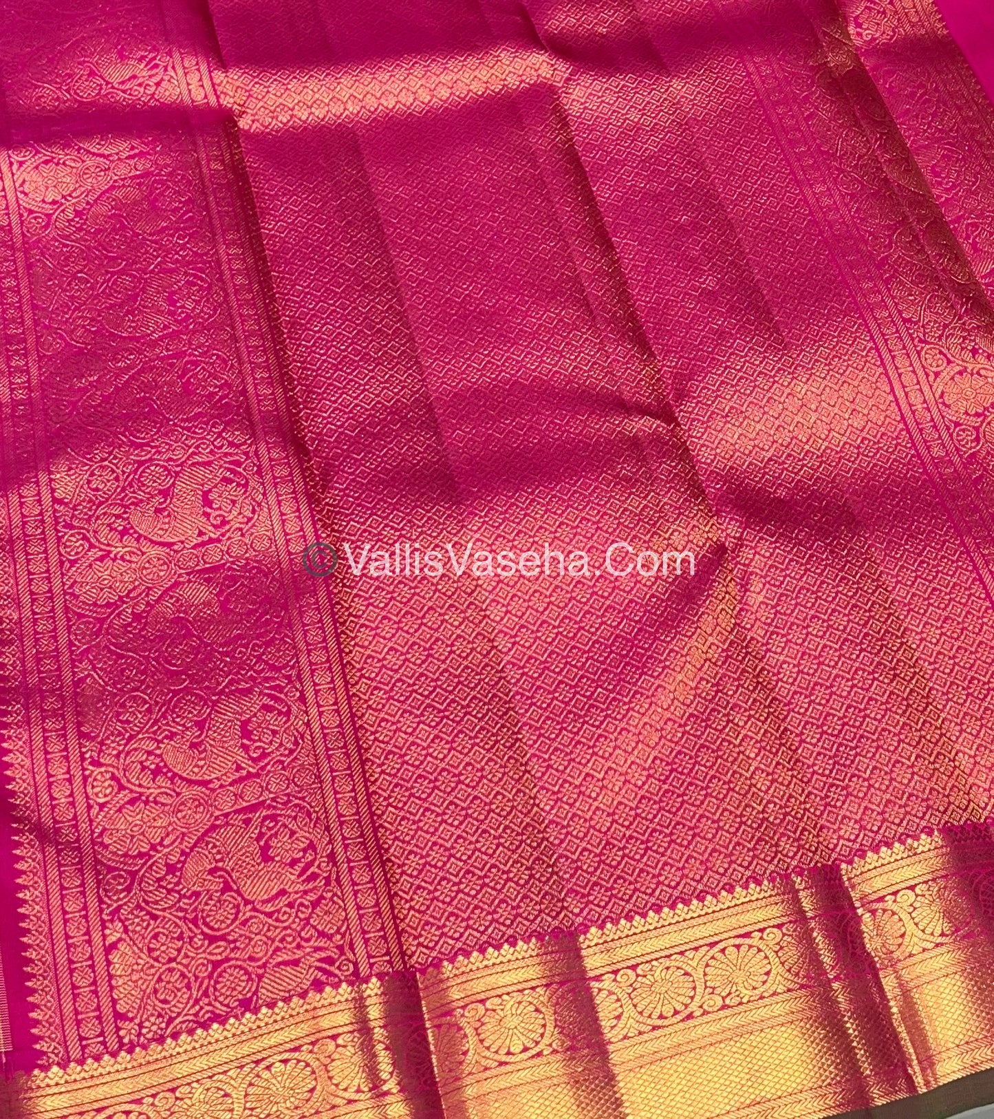 Pure Kanchipuram Silk Saree - Baby pink & Pink Combo - VVPS014