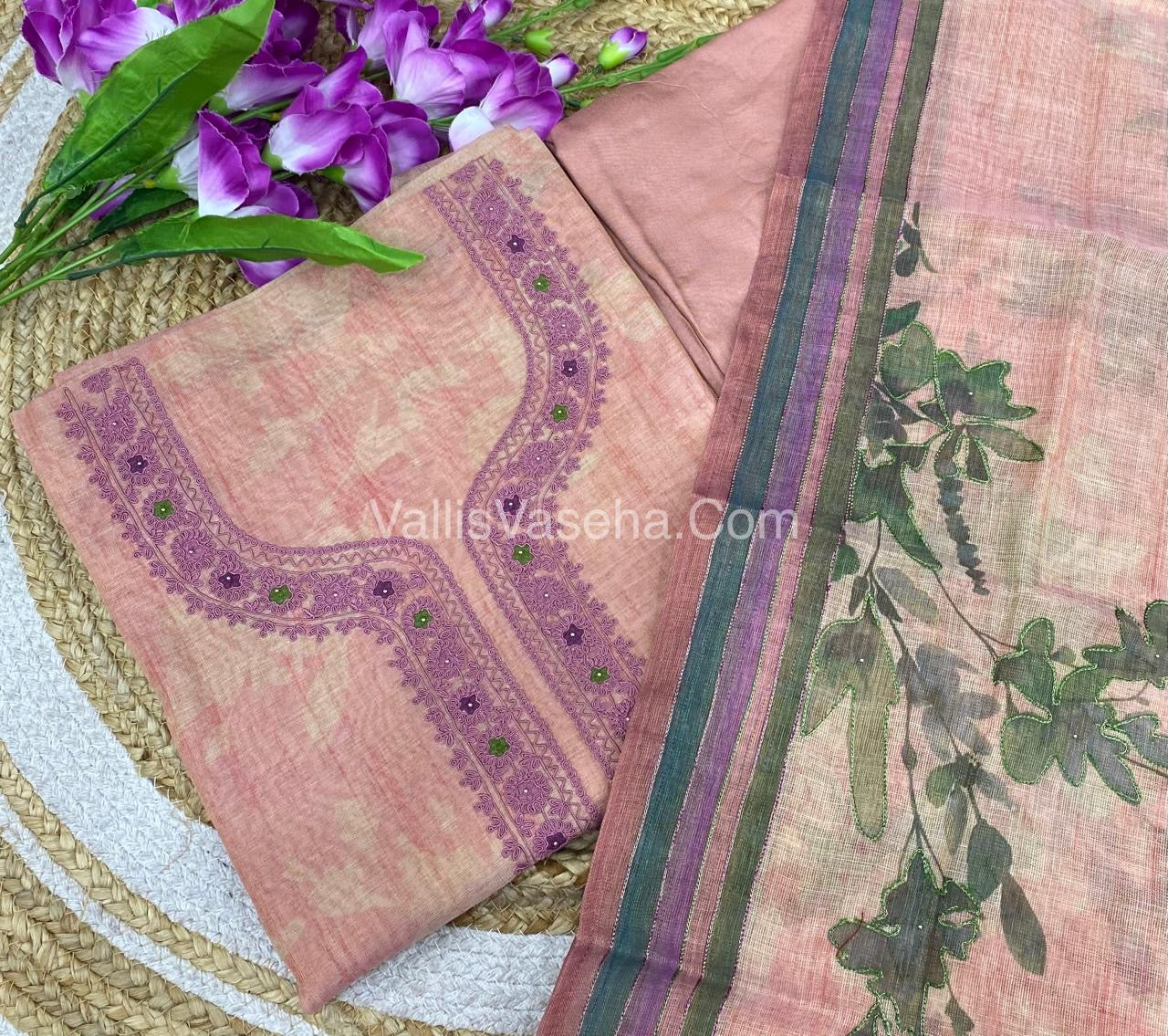Tissue Linen Salwar Material | VVUSM009