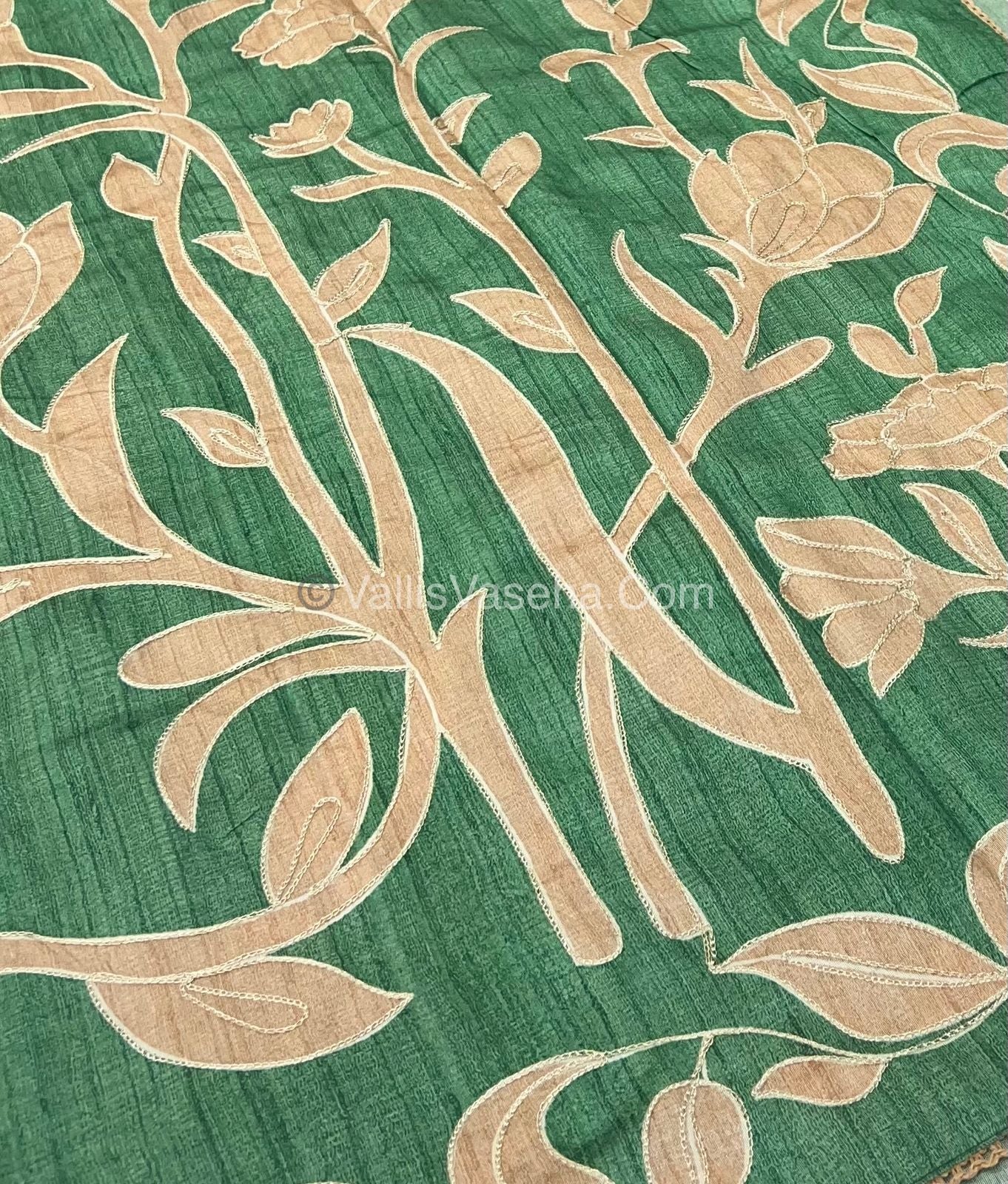 Semi Raw Silk with embroidery work - VVSRS001