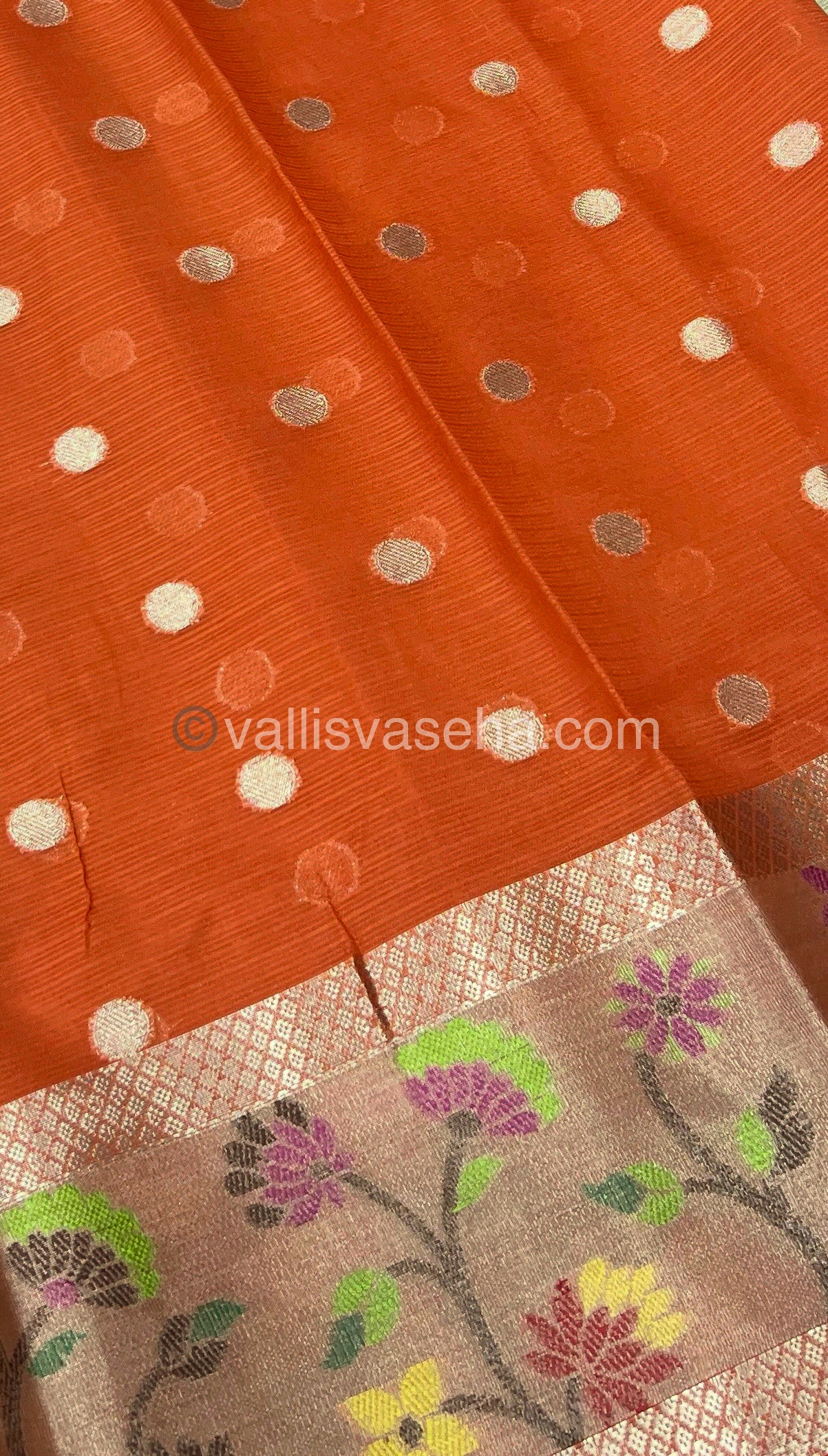 Kota Saree - Paithani Border - Chikki with orange shade- VVKPS001