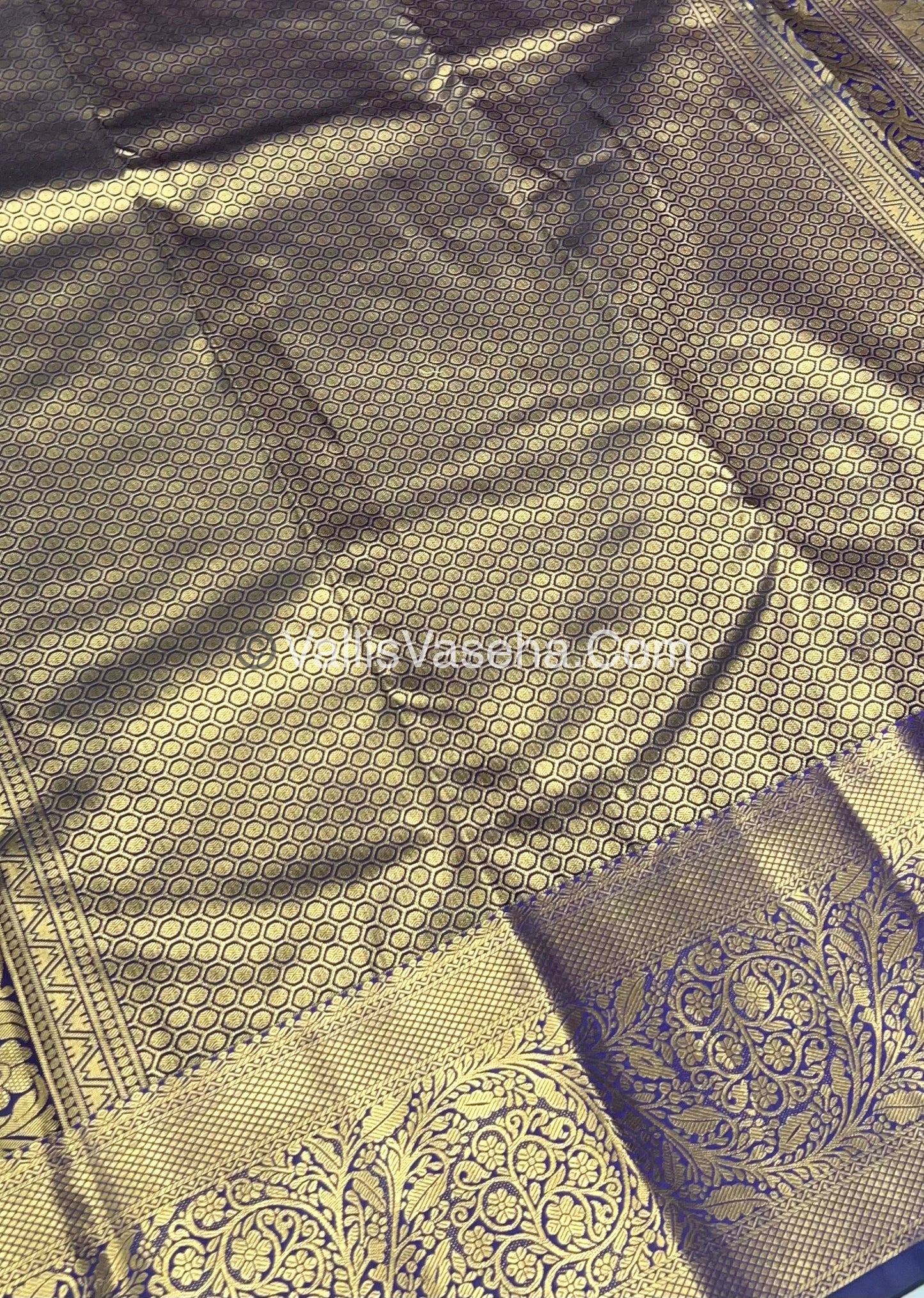 Semi Kanchipuram Silk - Blue shade - Semi Bridal - VVSKS002
