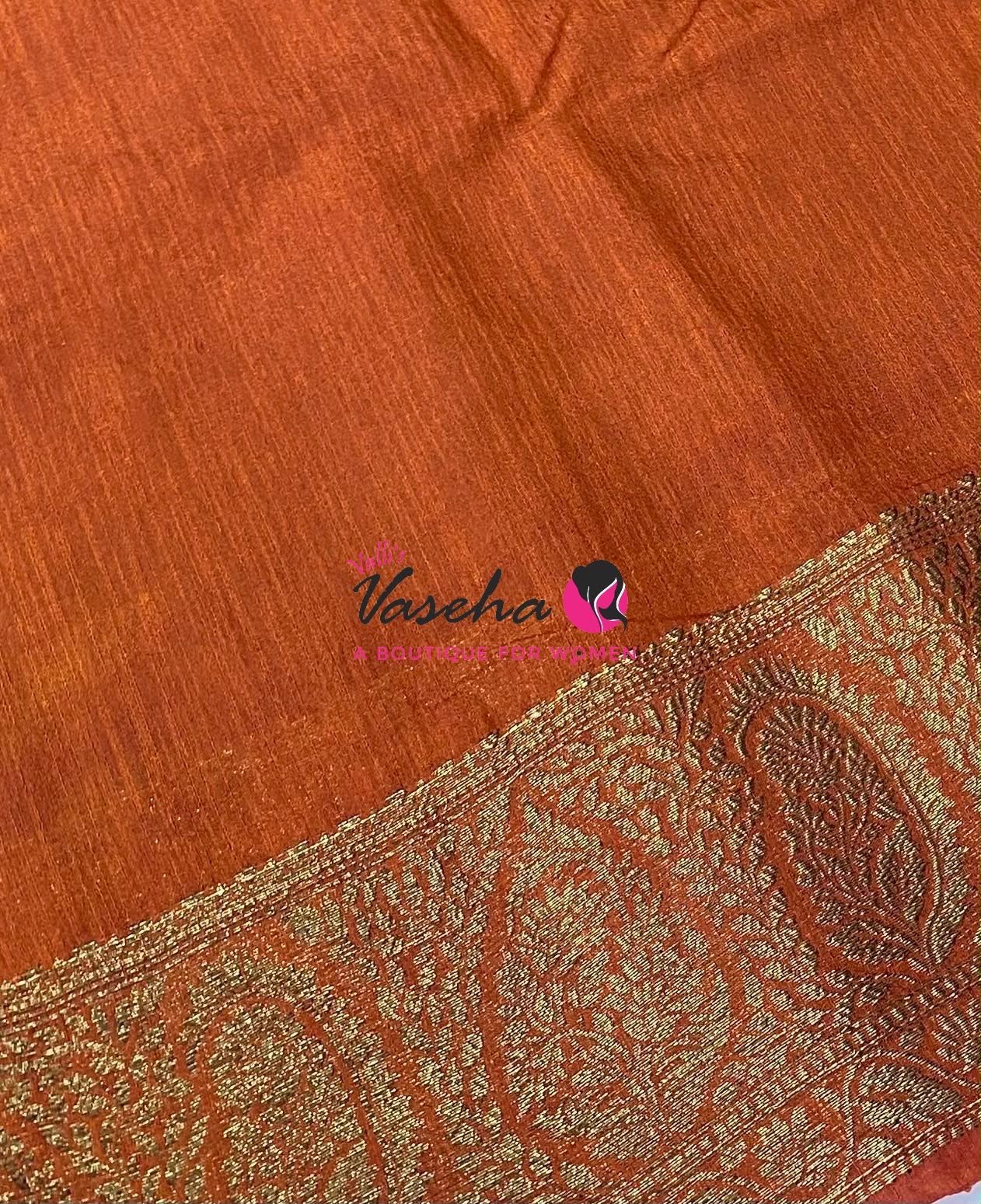 Semi Jute Silk Saree - Wine With Orange Shade- VVSJS001