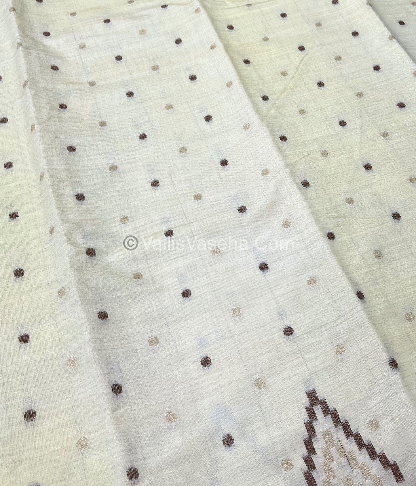 Cherry Tussar - Semi Tussar Silk - White Shade - VVSTS009