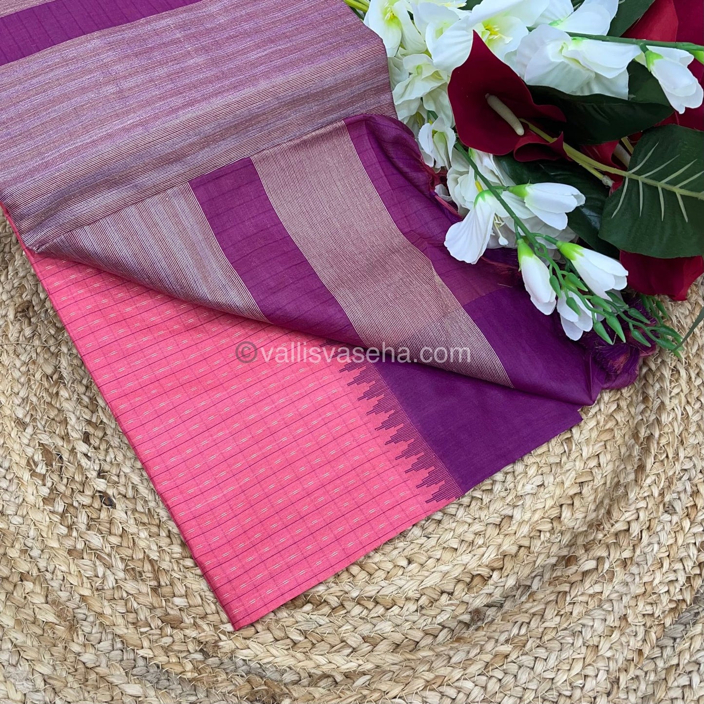 Semi Raw Silk - Lakshadeepam Design Weaving - VVRS004