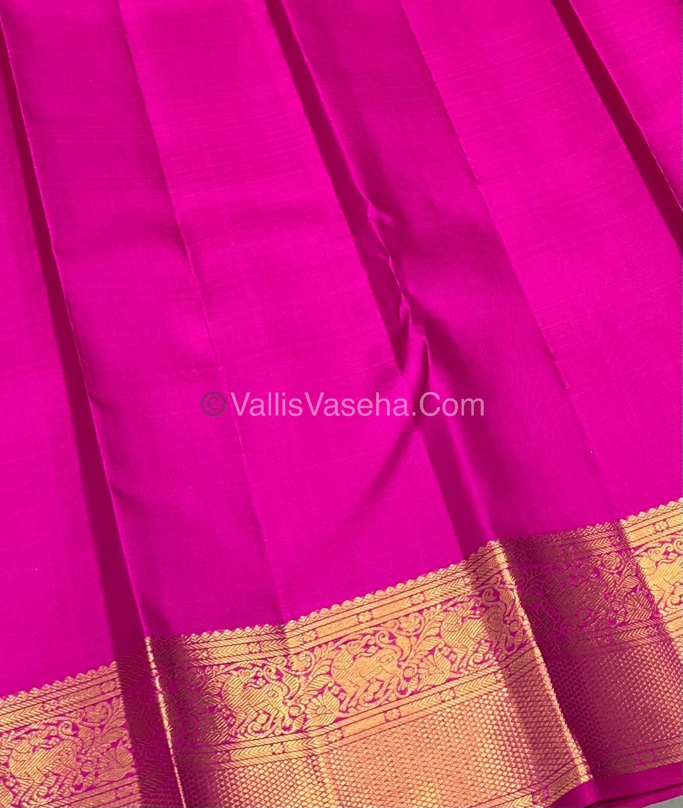 Pure Kanchipuram Silk Saree - Vaira Voosi design - Peachish Pink & Pink shade - VVPS021