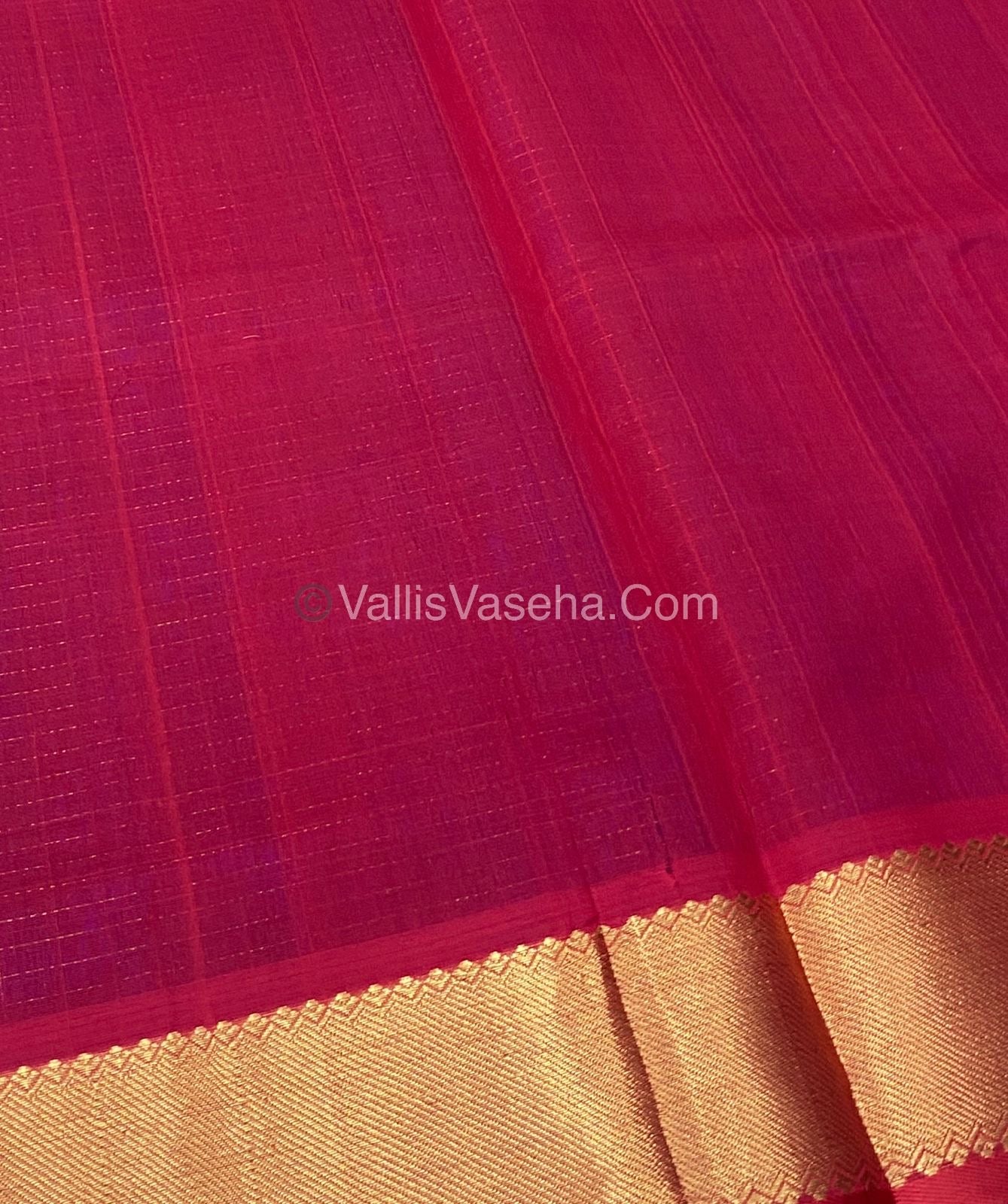 Pure Silk Cotton Saree - Mayil & Chakkaram Design - Dark Blue with - Red VVMC002