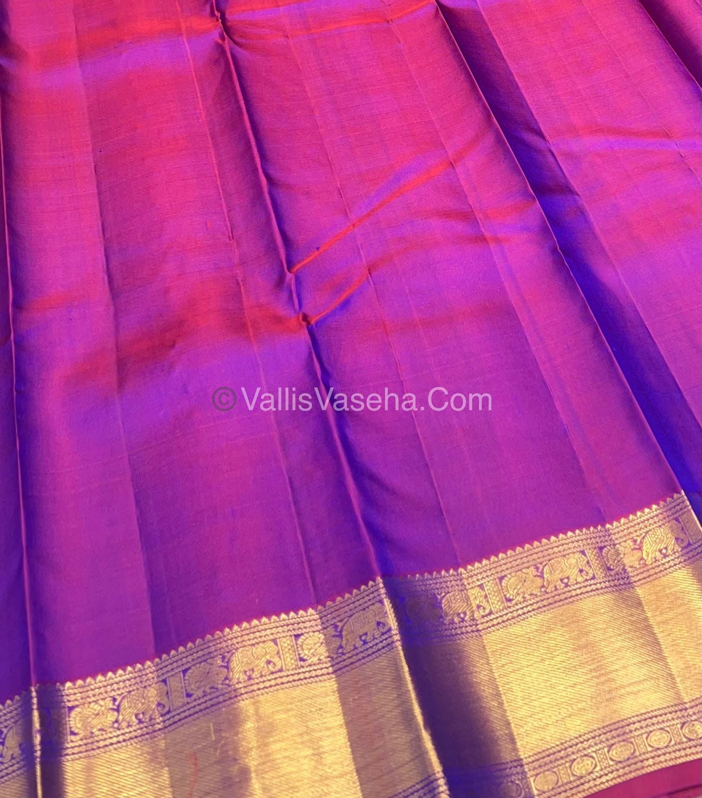 Pure Kanchipuram Silk Saree - Purple ( Vadamalli Shade) - VVPS011