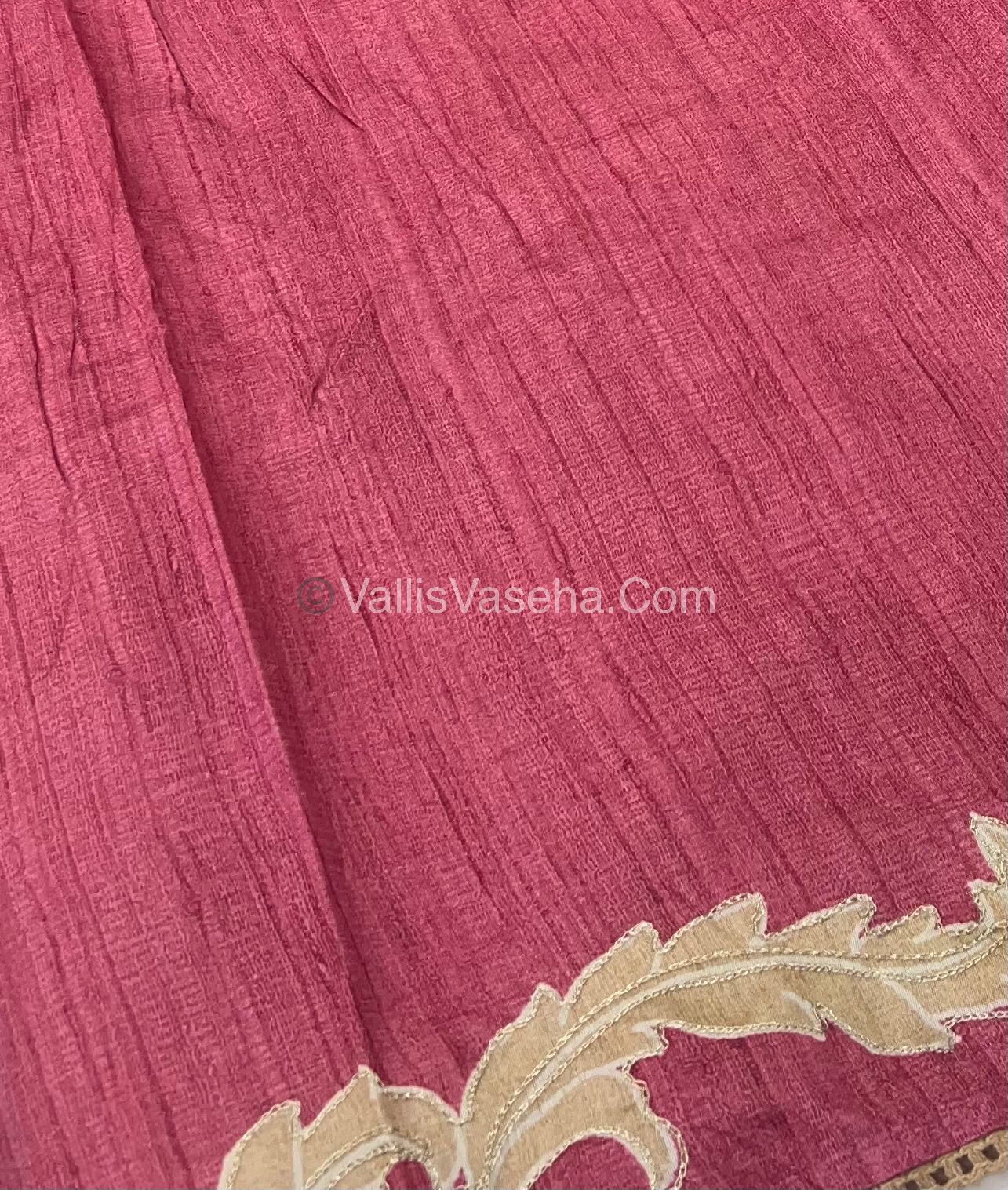 Semi Raw Silk with embroidery work - VVSRS001
