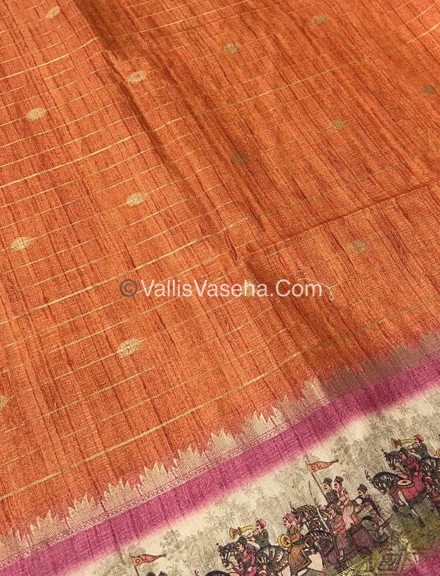 Semi Chanderi Saree - checks pattern - VVSCS004