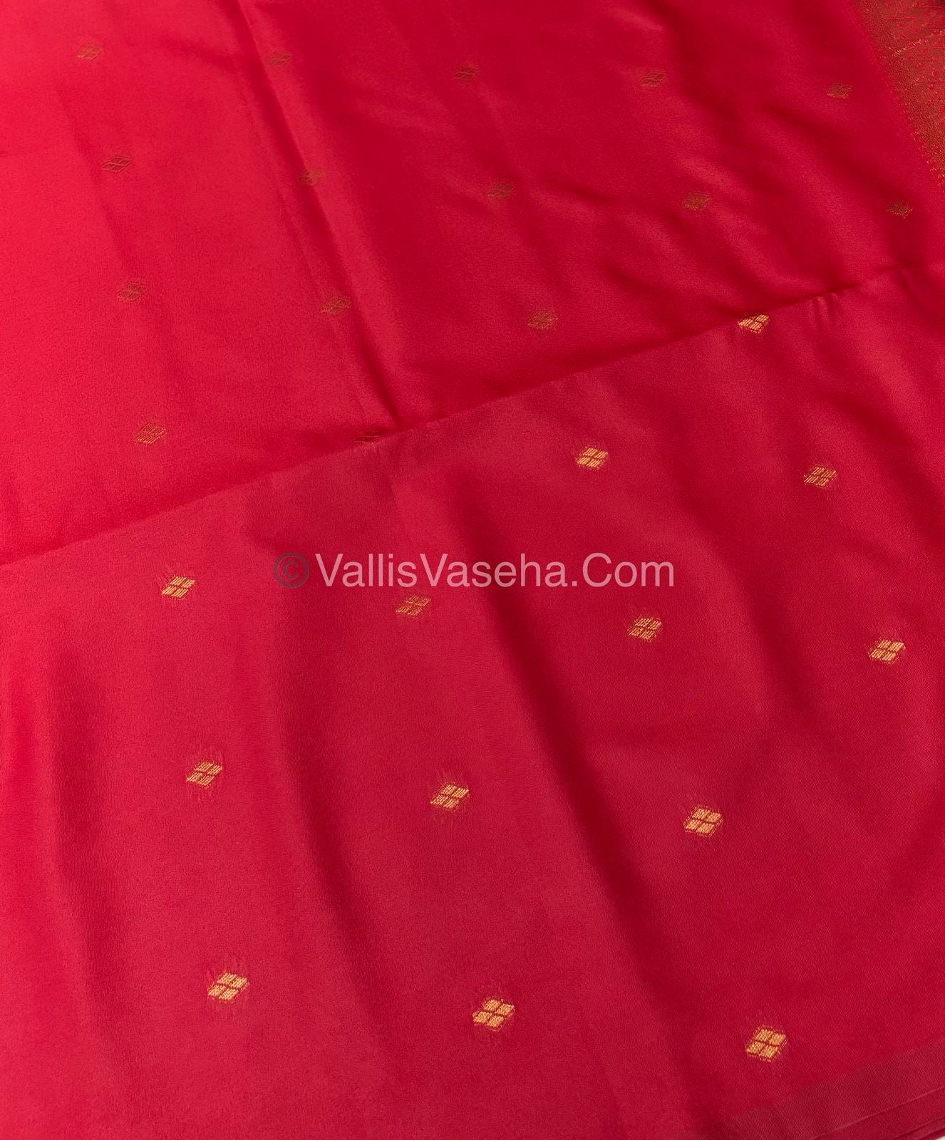 Semi Soft Silk - Border less - Red Shade -VVSSS023