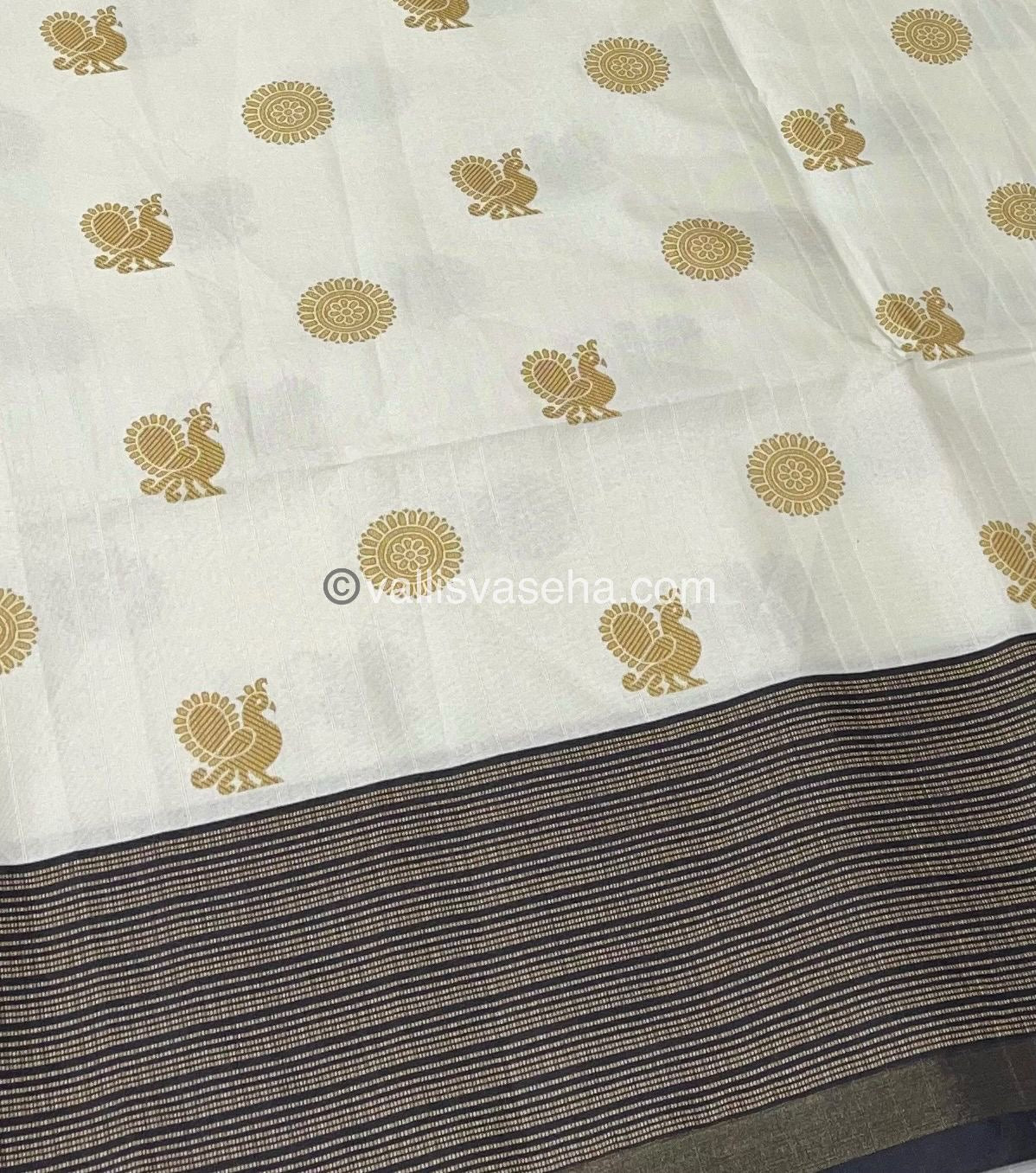 Semi Chappa Silk - Cream with Black - VVSC003
