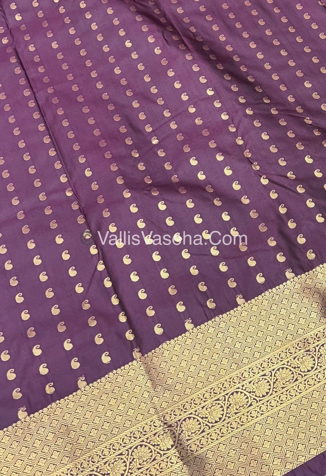 Semi Kanchipuram Silk - Wine Shade - VVSKS002