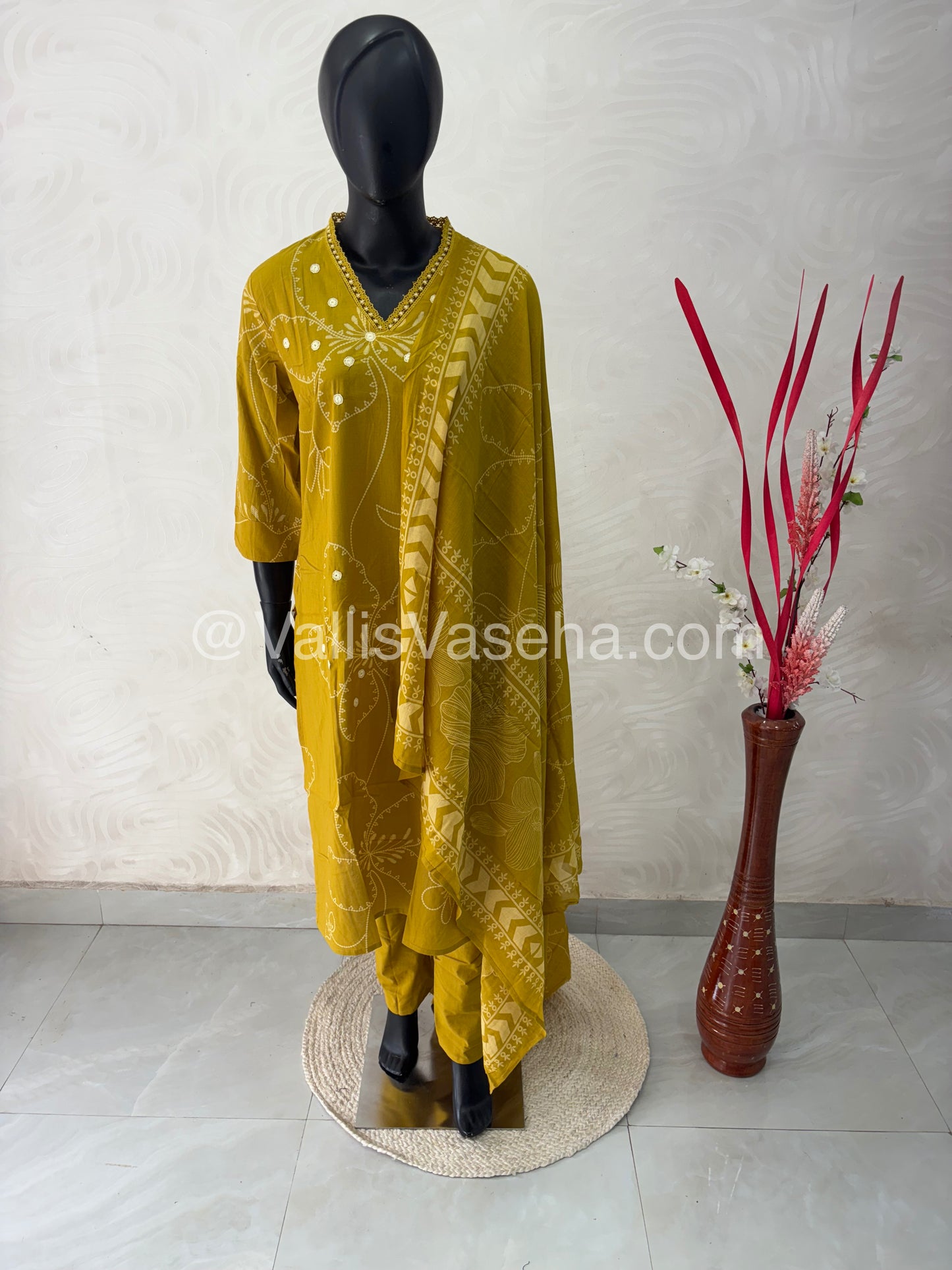 Readymade 3pc Set - Printed Cotton - VVRMS002