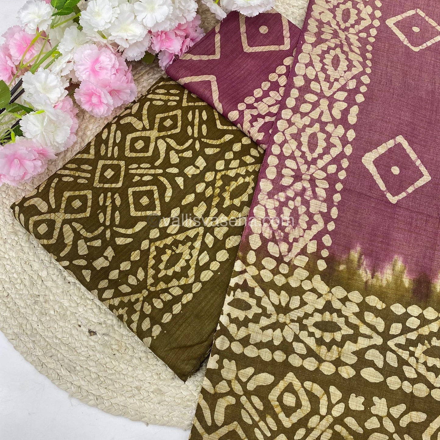 Unstitched Salwar Material- Baswada Batick Printed Silk - VVUSM005