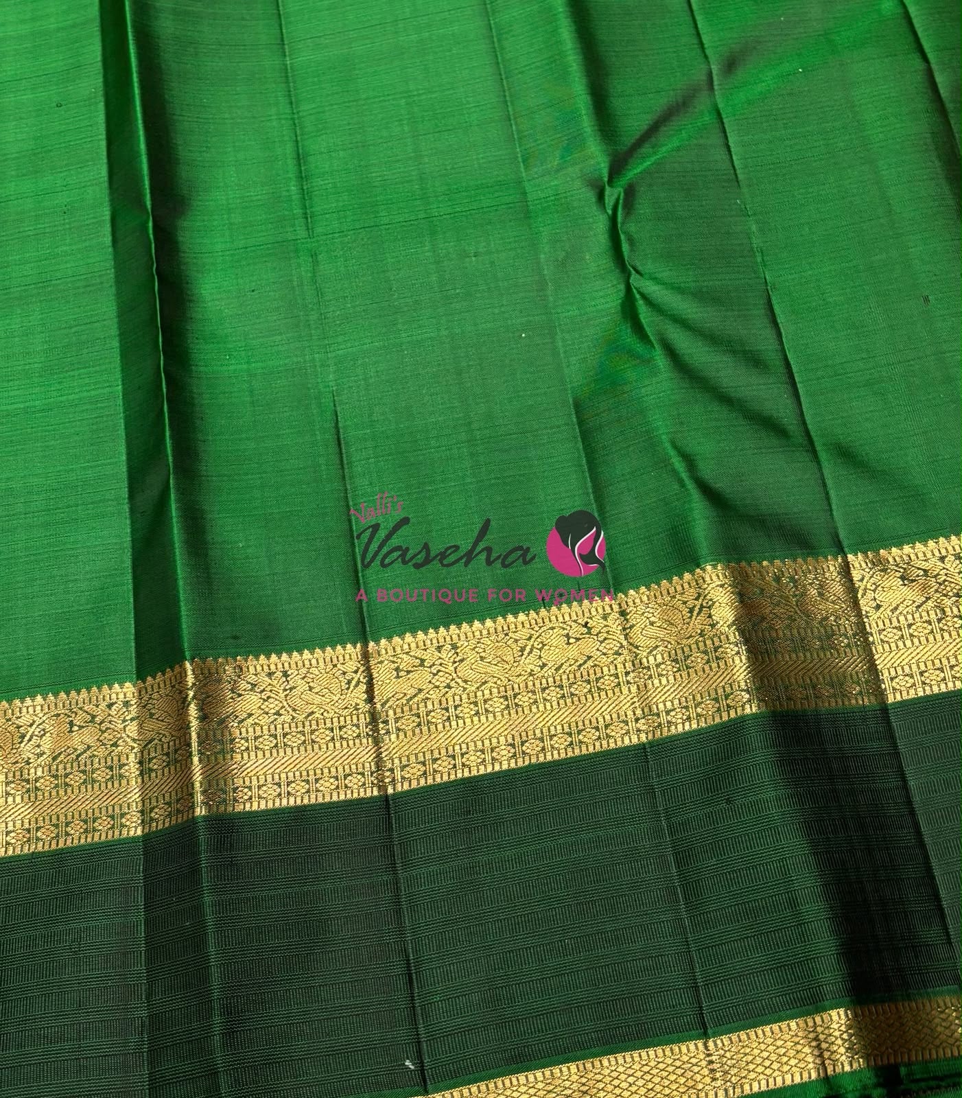 Pure Vintage Korvai Kanchipuram Silk Saree - Pink & Green Combo - VVPS047