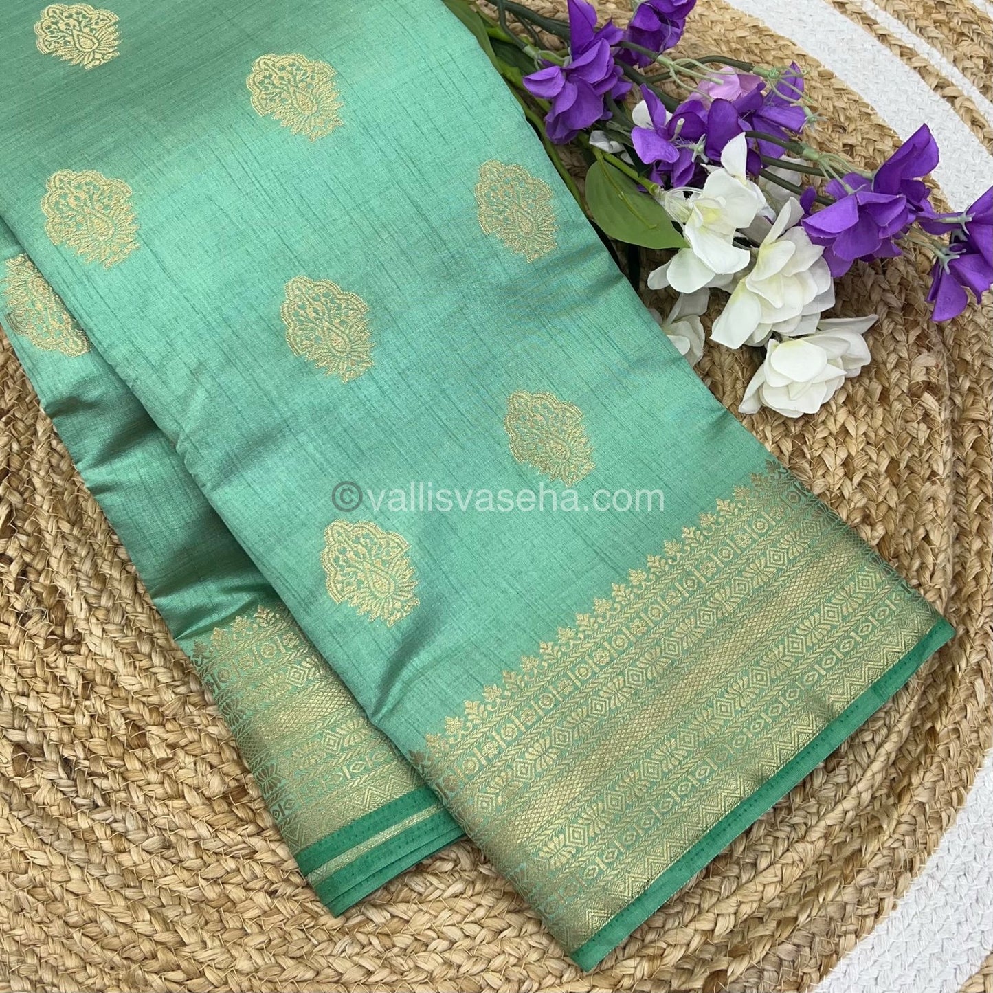 Semi Tussar Silk Saree - Pastel Green Shade - VVSTS008