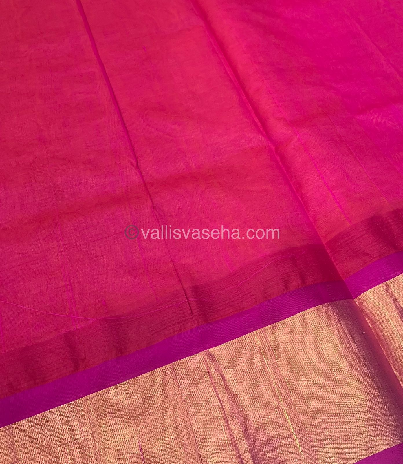 Pure Korvai Silk Cotton Saree - Yellow With Blue Shade Temple border - VVKSC001