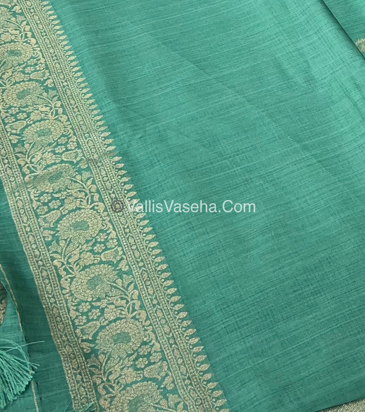 Banarasi - Heritage Silk - Semi Kathan Silk - Pistal Green Shade- VVBHS004