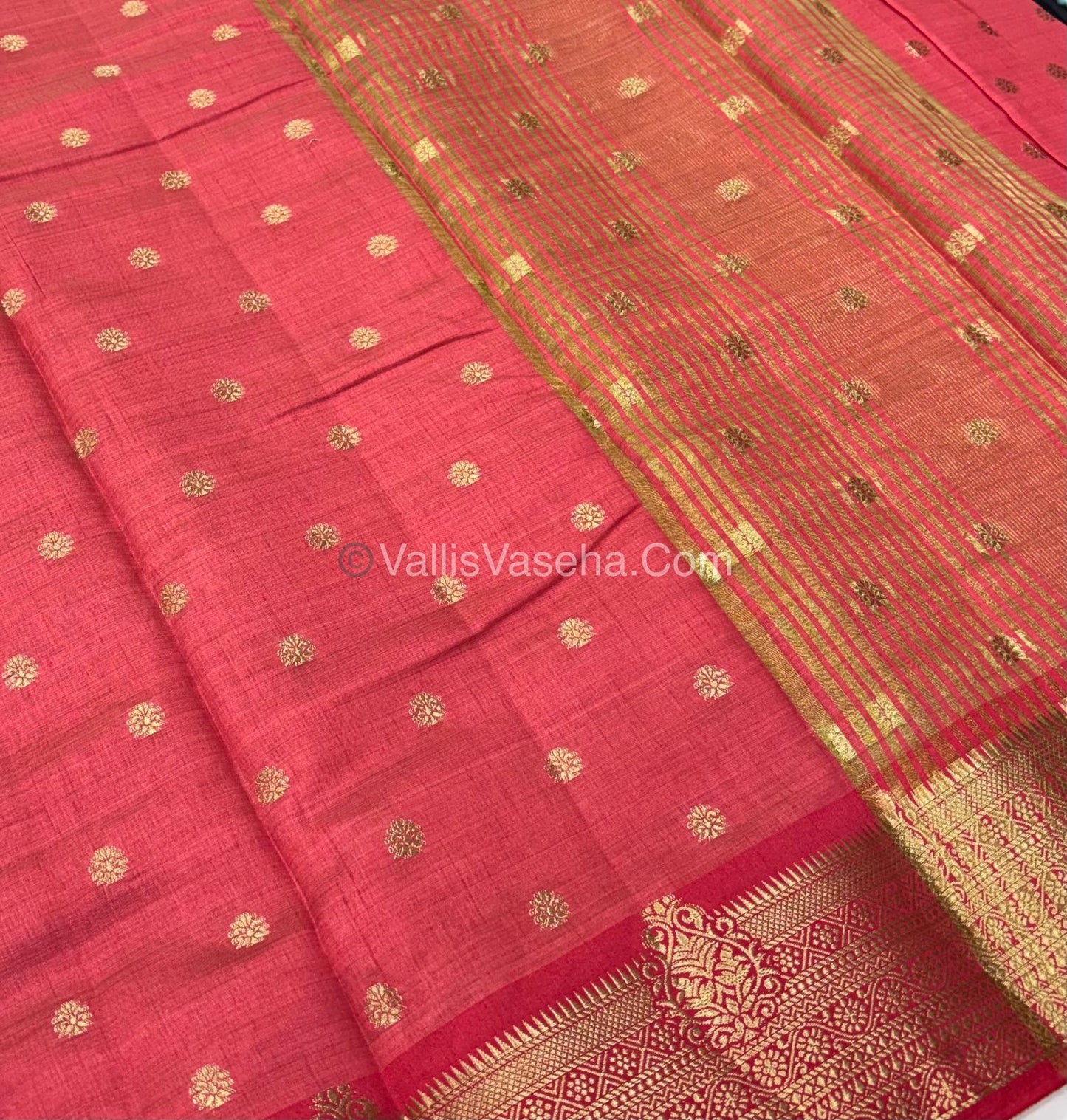 Semi Tussar Silk Saree - peach shade - VVSTS032