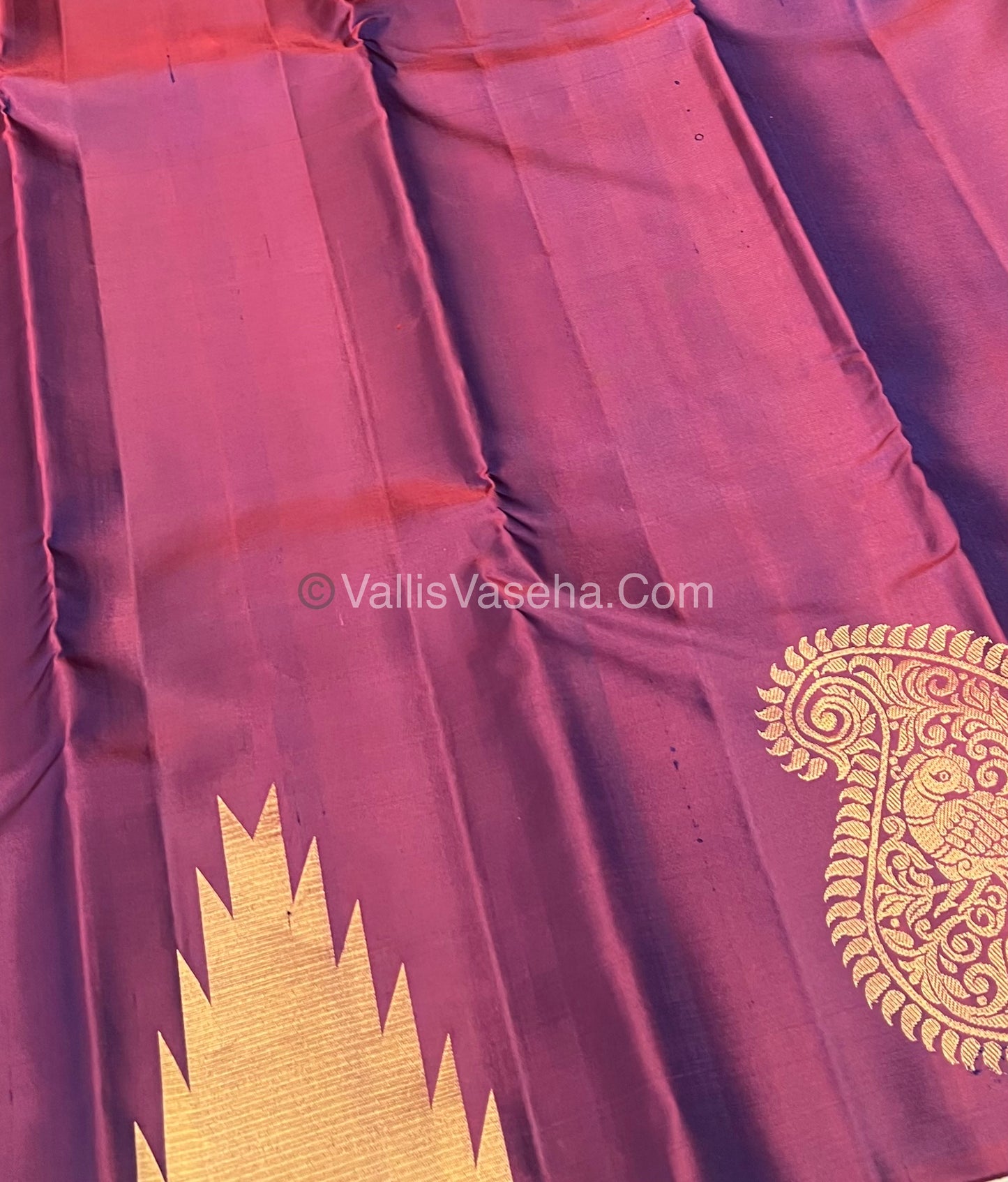 Pure Soft Silk Saree - Jothika Hit design - Wine - VVPSS005