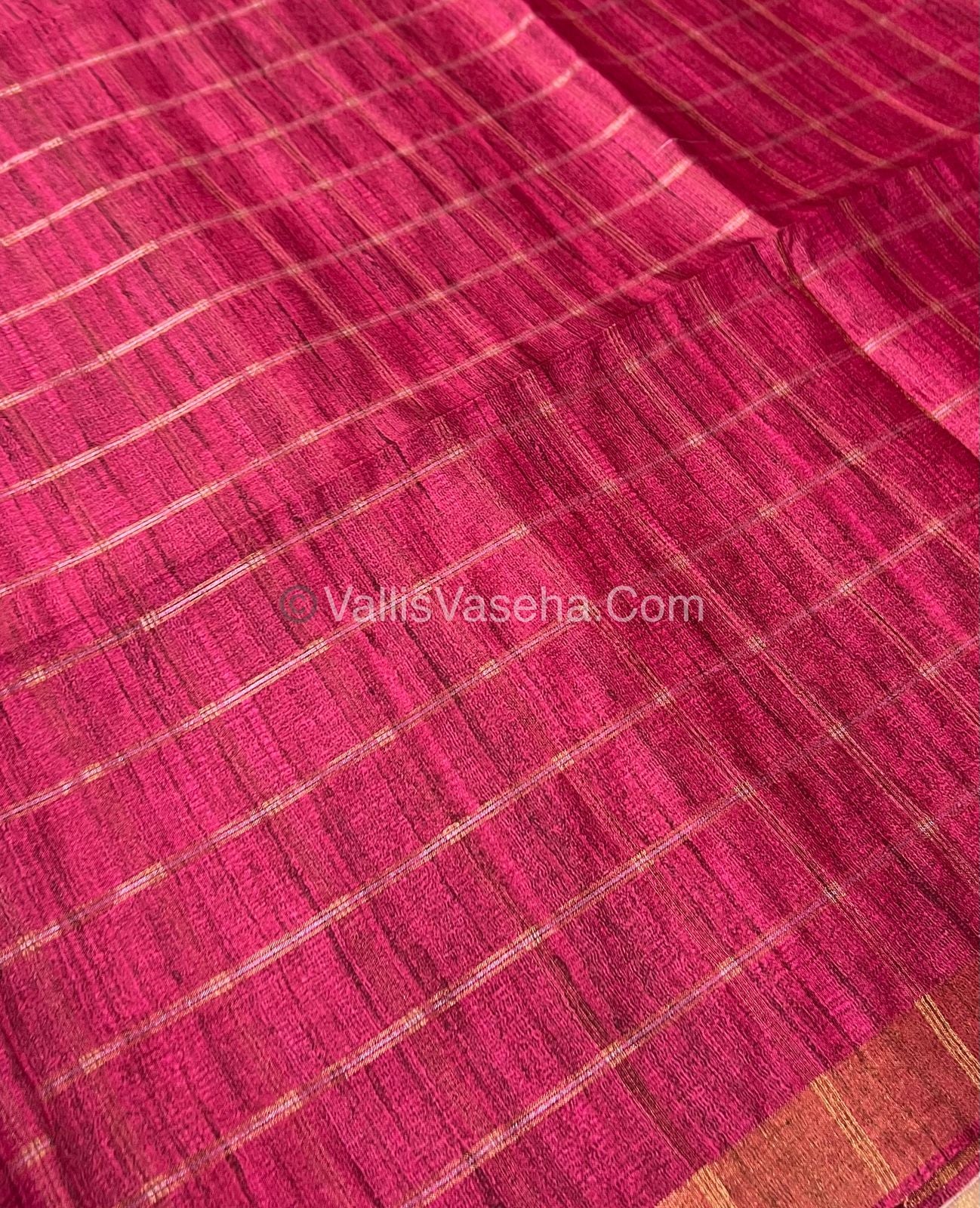 Semi Chanderi Saree - checks pattern - VVSCS004