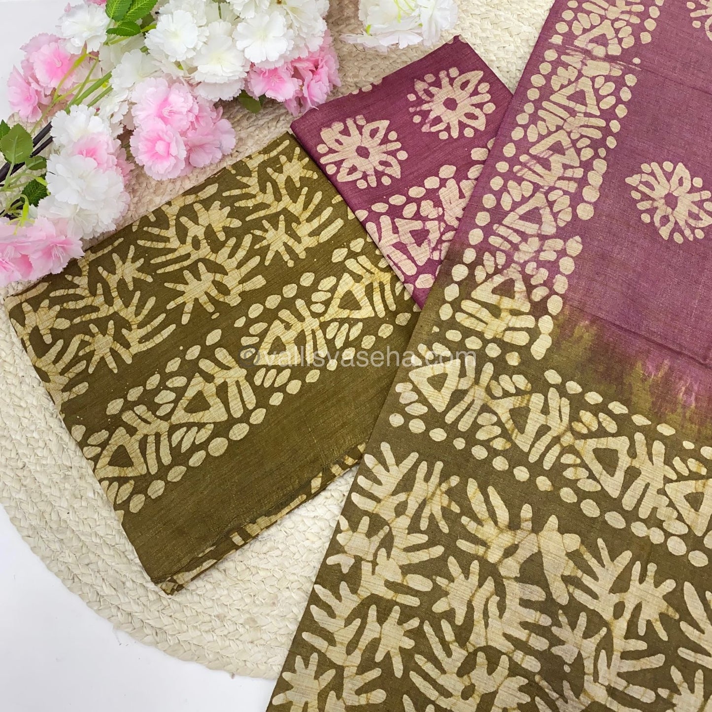 Unstitched Salwar Material- Baswada Batick Printed Silk - VVUSM005