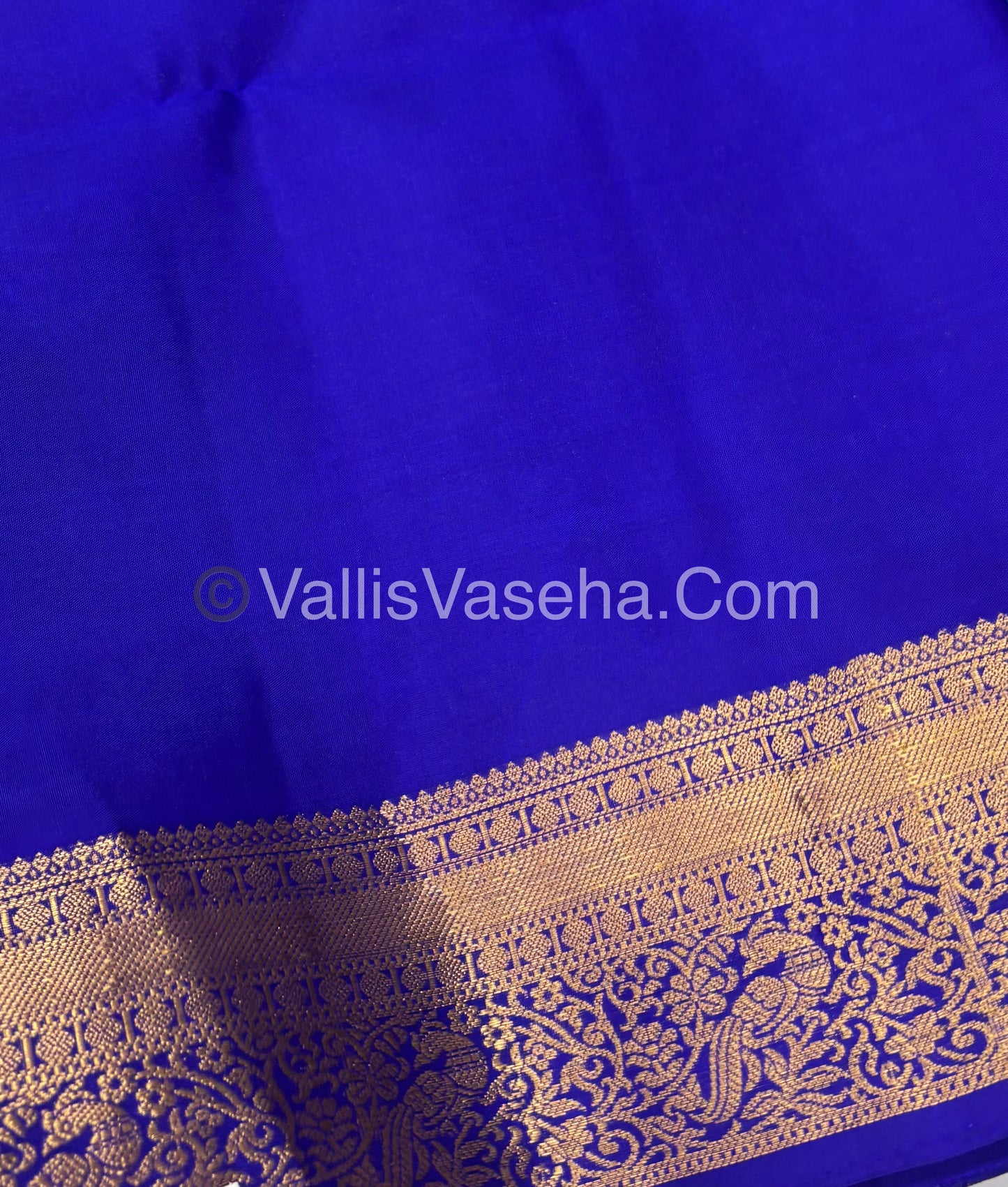 Pure Soft Silk Saree - Blue To Blue - Velum & Mayilum - Kanchi Border - VVPSS015