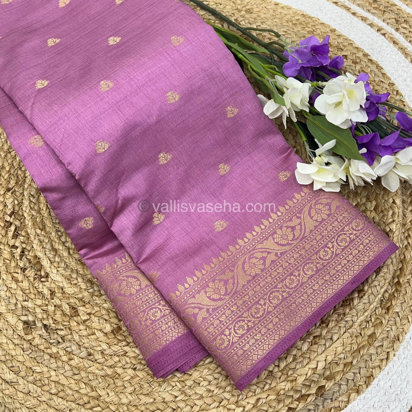 Semi Tussar Silk Saree - Light Onion Pink Shade - VVSTS008