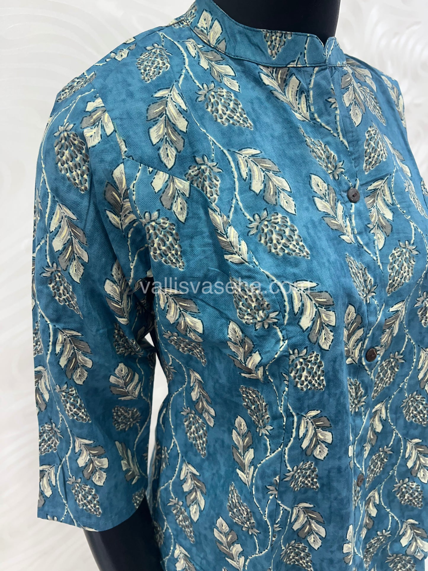 Slub Cotton - Printed Kurti - A - Line Cut - VVALK001