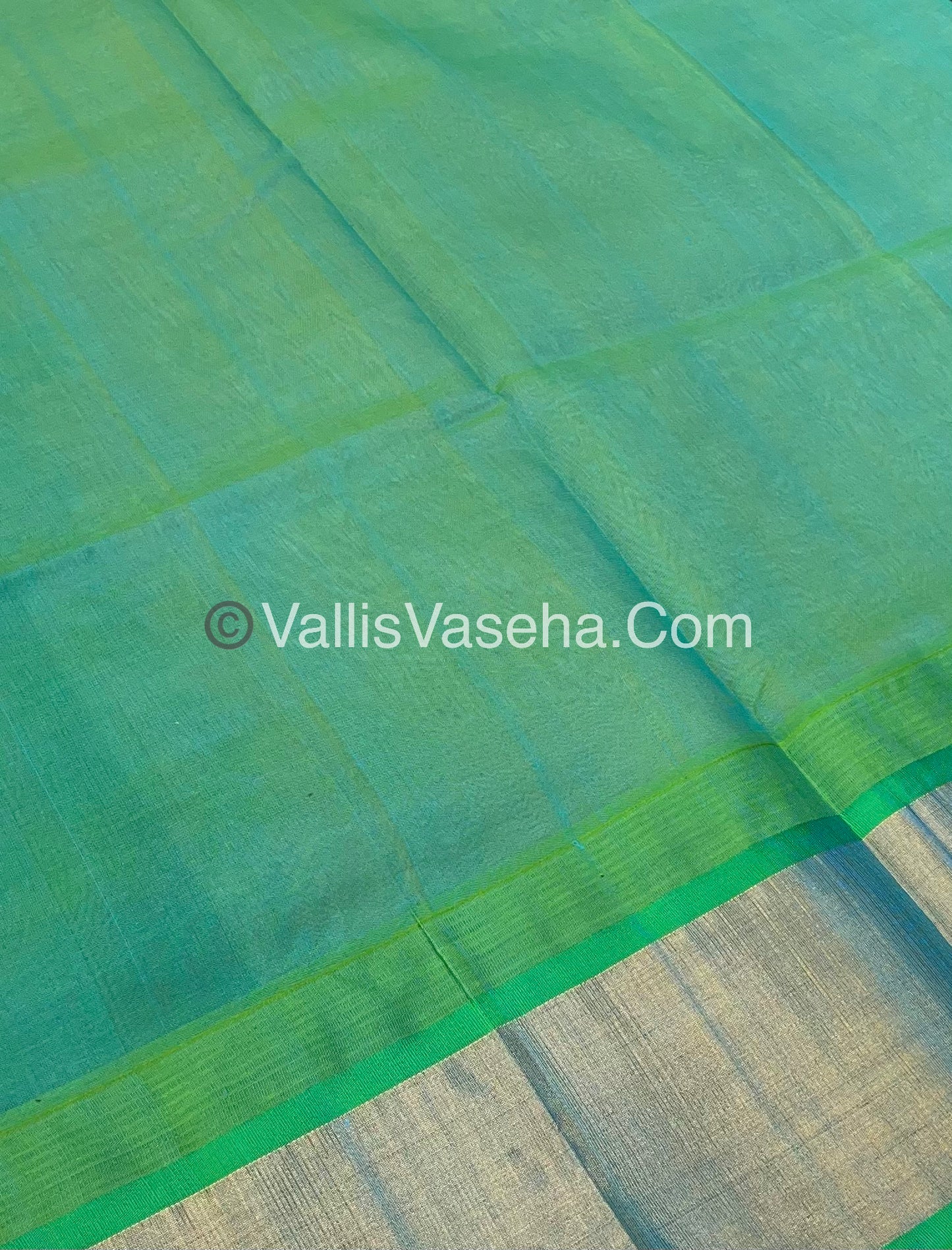 Pure Korvai Silk Cotton Saree - Temple border - VVKSC001