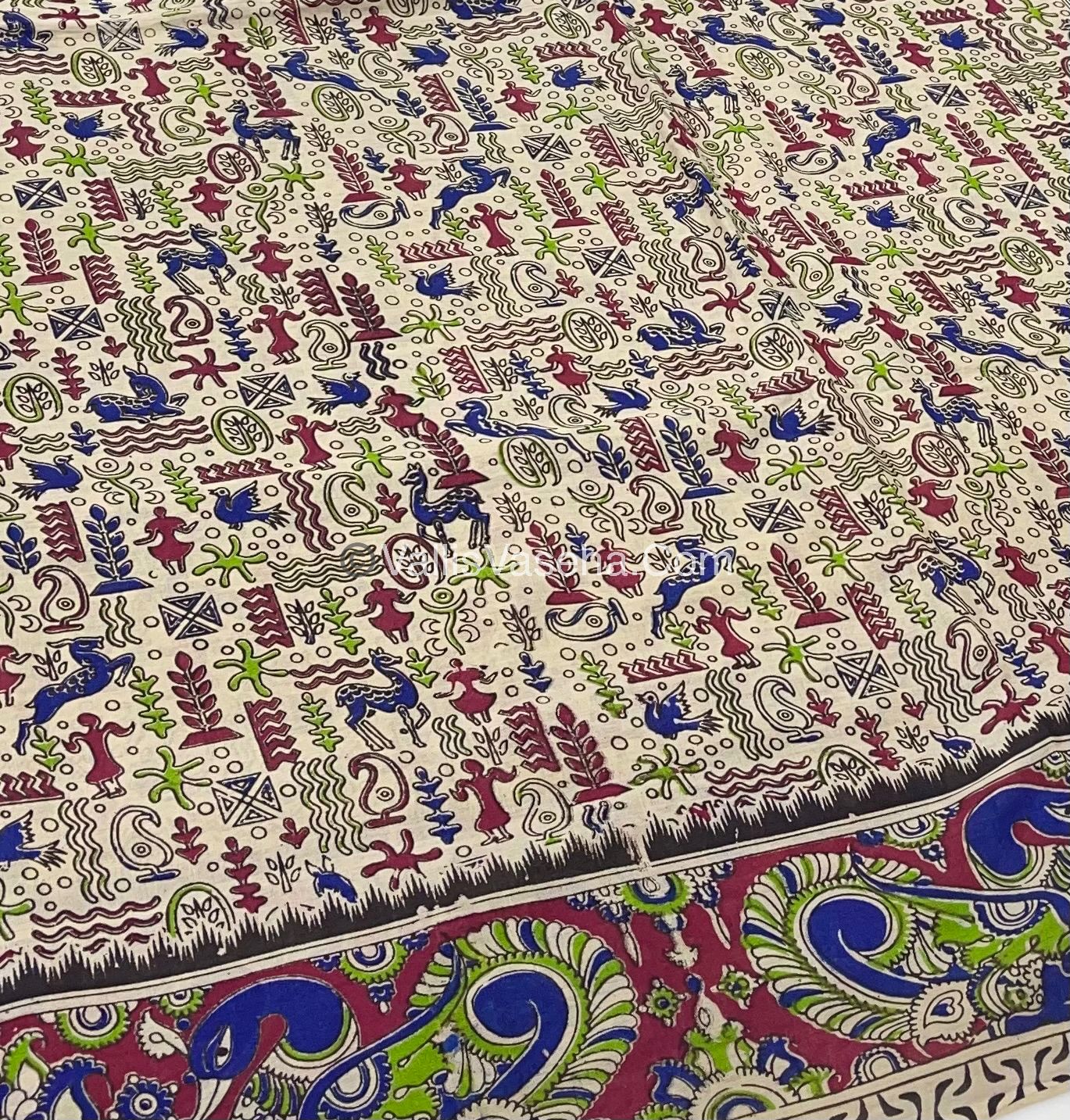 Pure Kalamkari Cotton Saree - VVPKC001