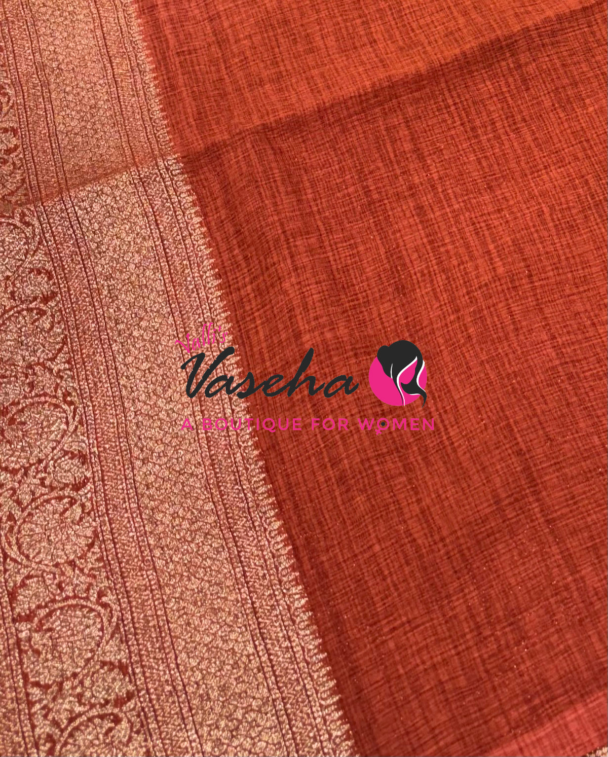 Banarasi - Heritage Silk - Semi Kathan Silk - Rust Orange Shade - VVBHS010