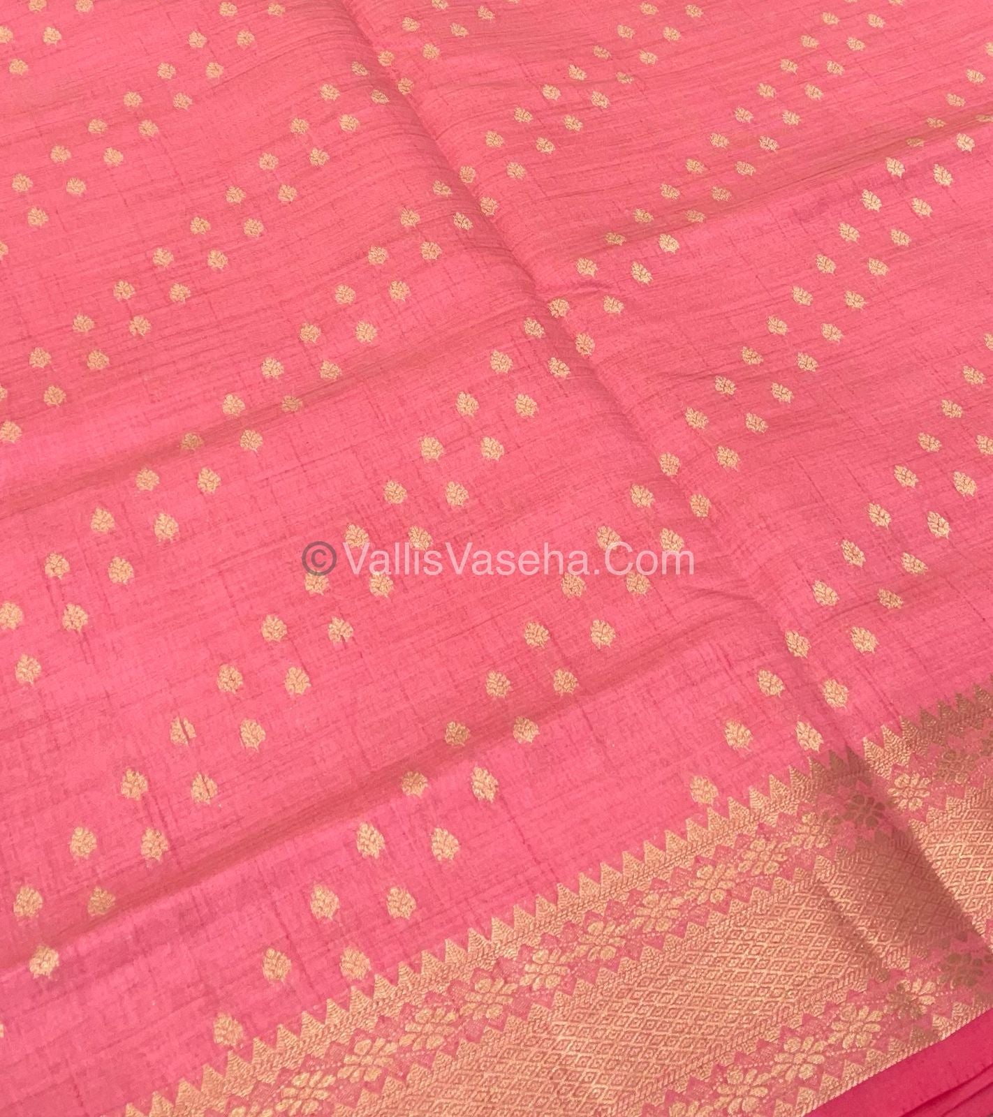 Semi Tussar Silk - Grand Pallu - Peach Shade - VVSTS017