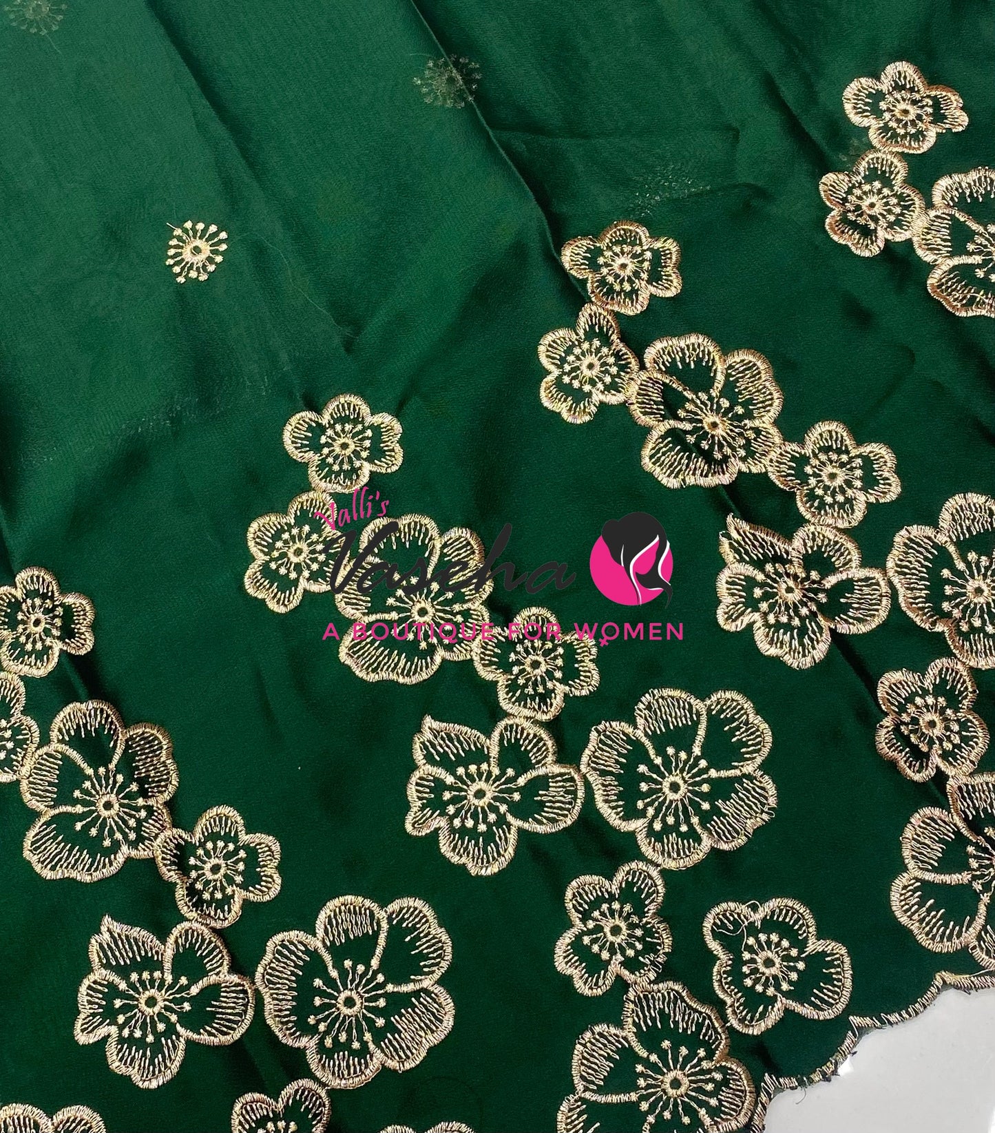 Blouse Bit - Semi Georgette - Green Shade - 1 mtr - VVBB002