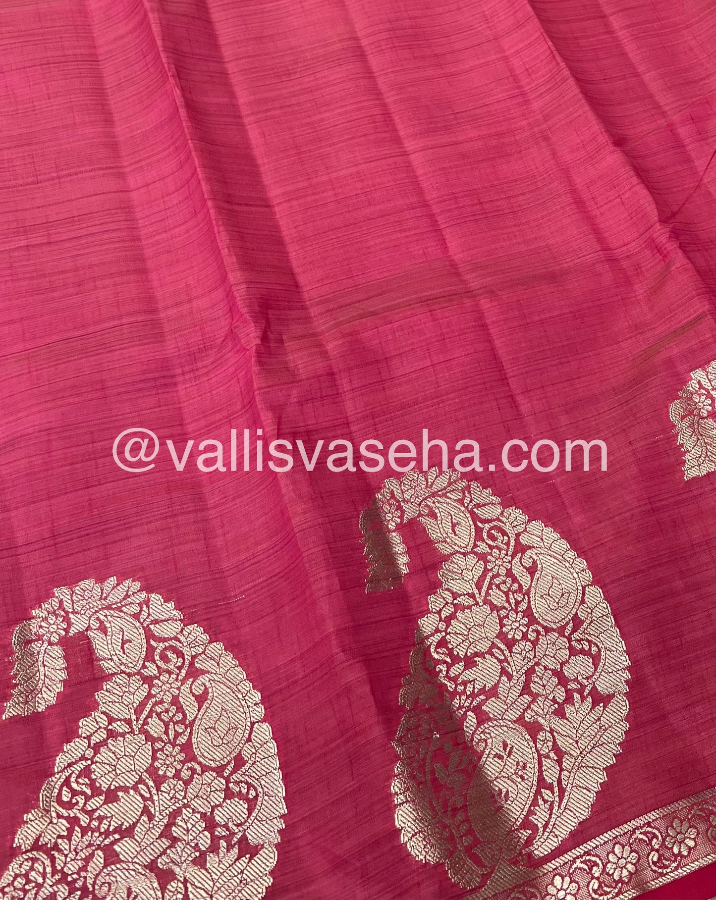 Semi Tussar Silk | Peachish Reddish Pink |VVSTS002