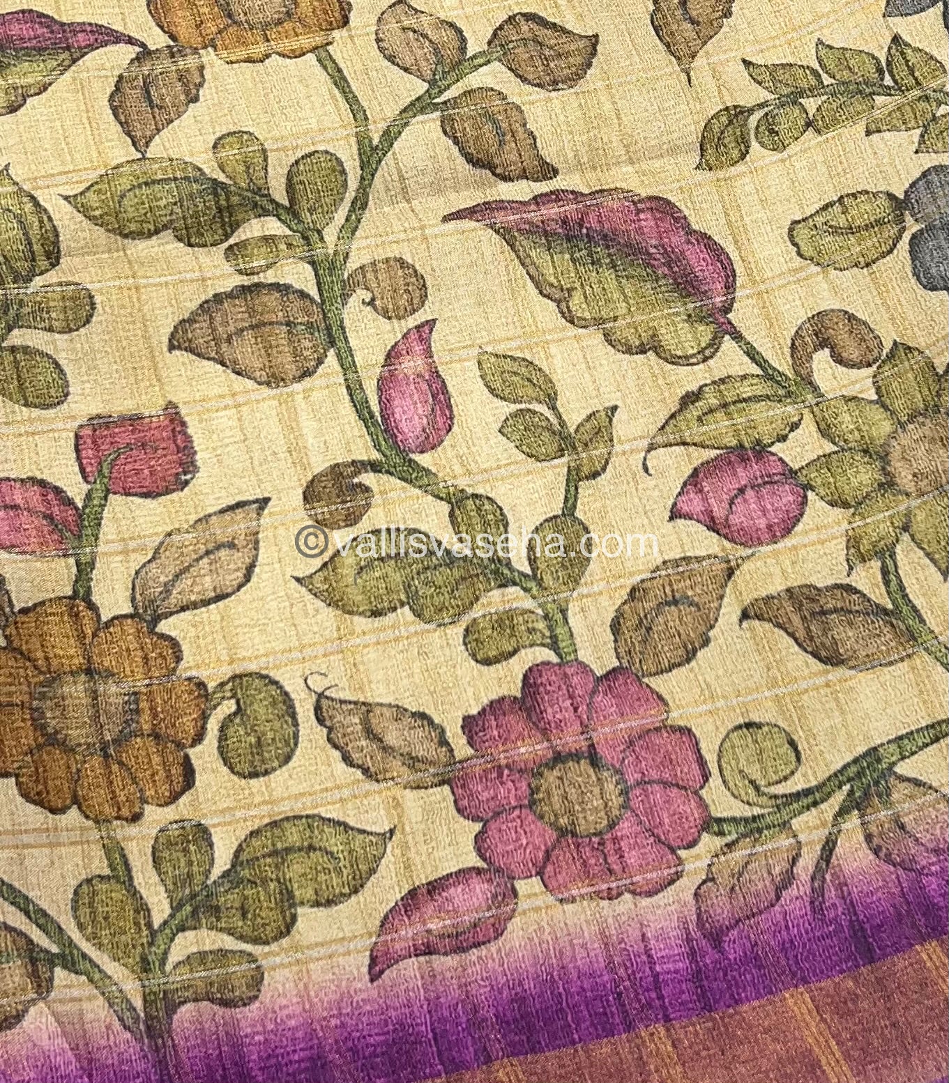 Semi Gicha Tussar Saree - checks pattern - VVSGT001