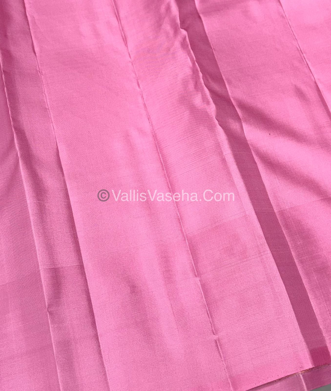 Pure Kanchipuram Silk Saree - Borderless - Purple with baby pink- VVPS043