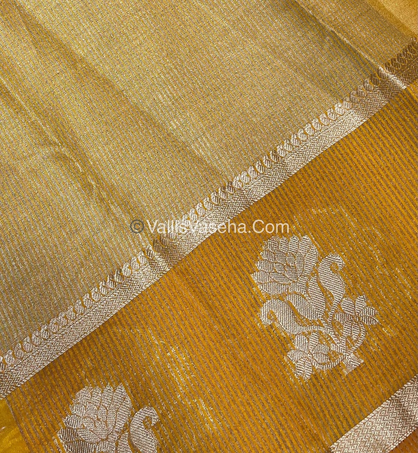 Semi Tissue Tussar Silk - Yellow Shade - VVSTS043