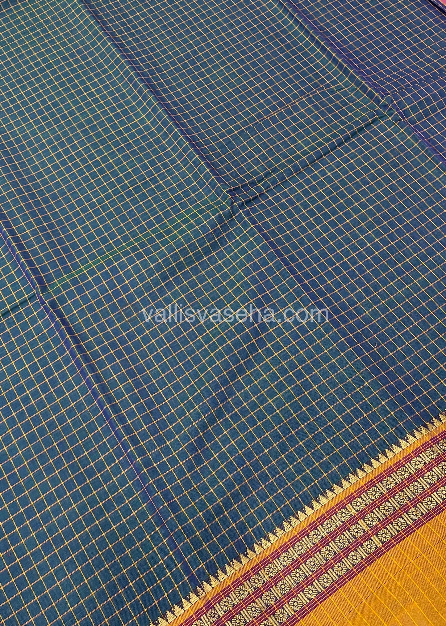 Narayanapet Mercerised Cotton Saree - All Over Checks Pattern-VVNMC001